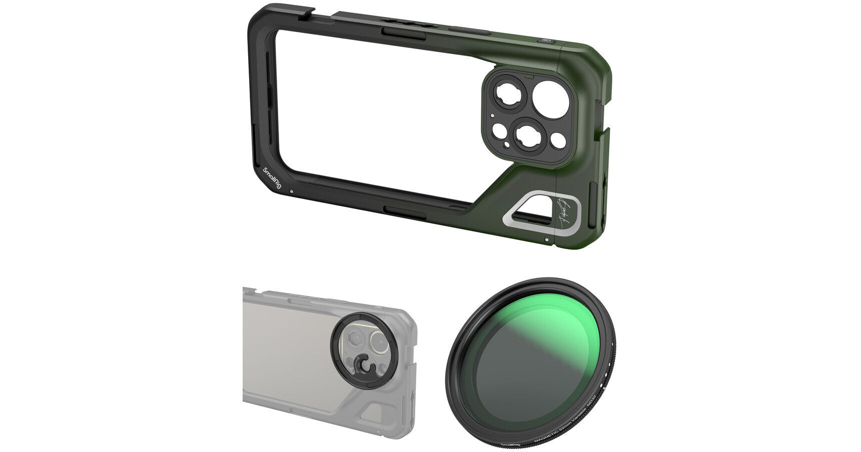 SmallRig Mobile Video Cage for iPhone 15 Pro Max with 52mm