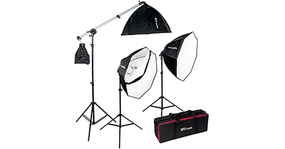 Smith-Victor OctaBella 1500W 3-Light LED Softbox Kit 401376 B&H