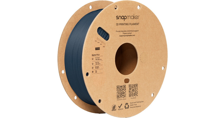 Snapmaker Matte PLA RFID Filament (1kg, Steel Blue) 34095 B&H