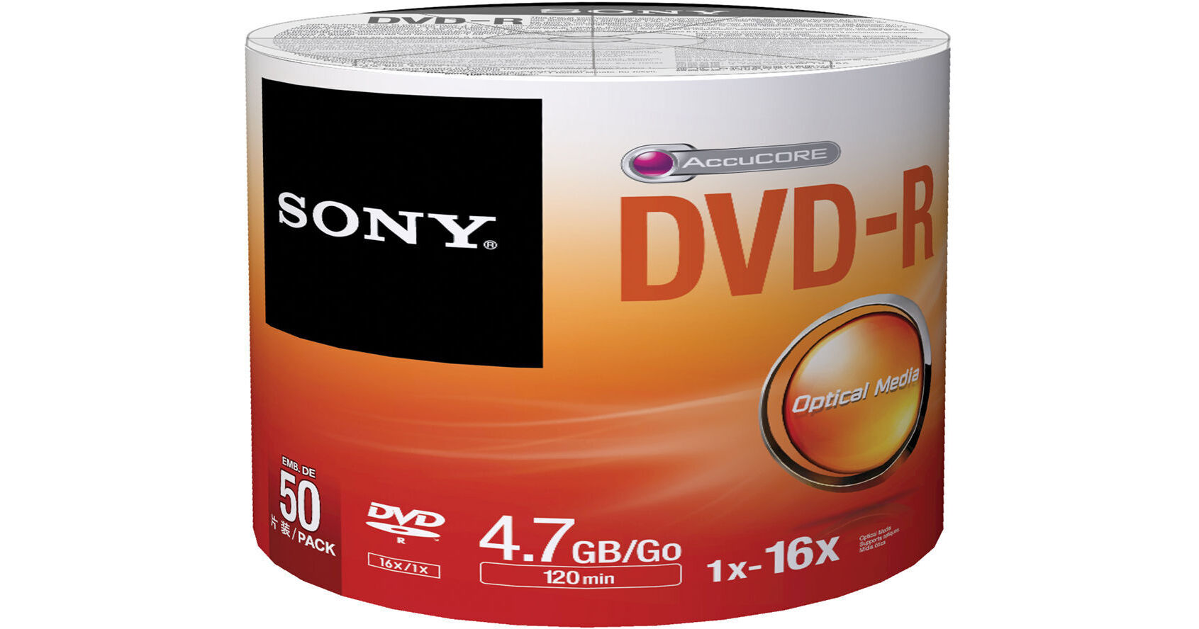 Sony DVD-R 4.7GB Recordable Media (50 Discs, Bulk) 50DMR47SB/US
