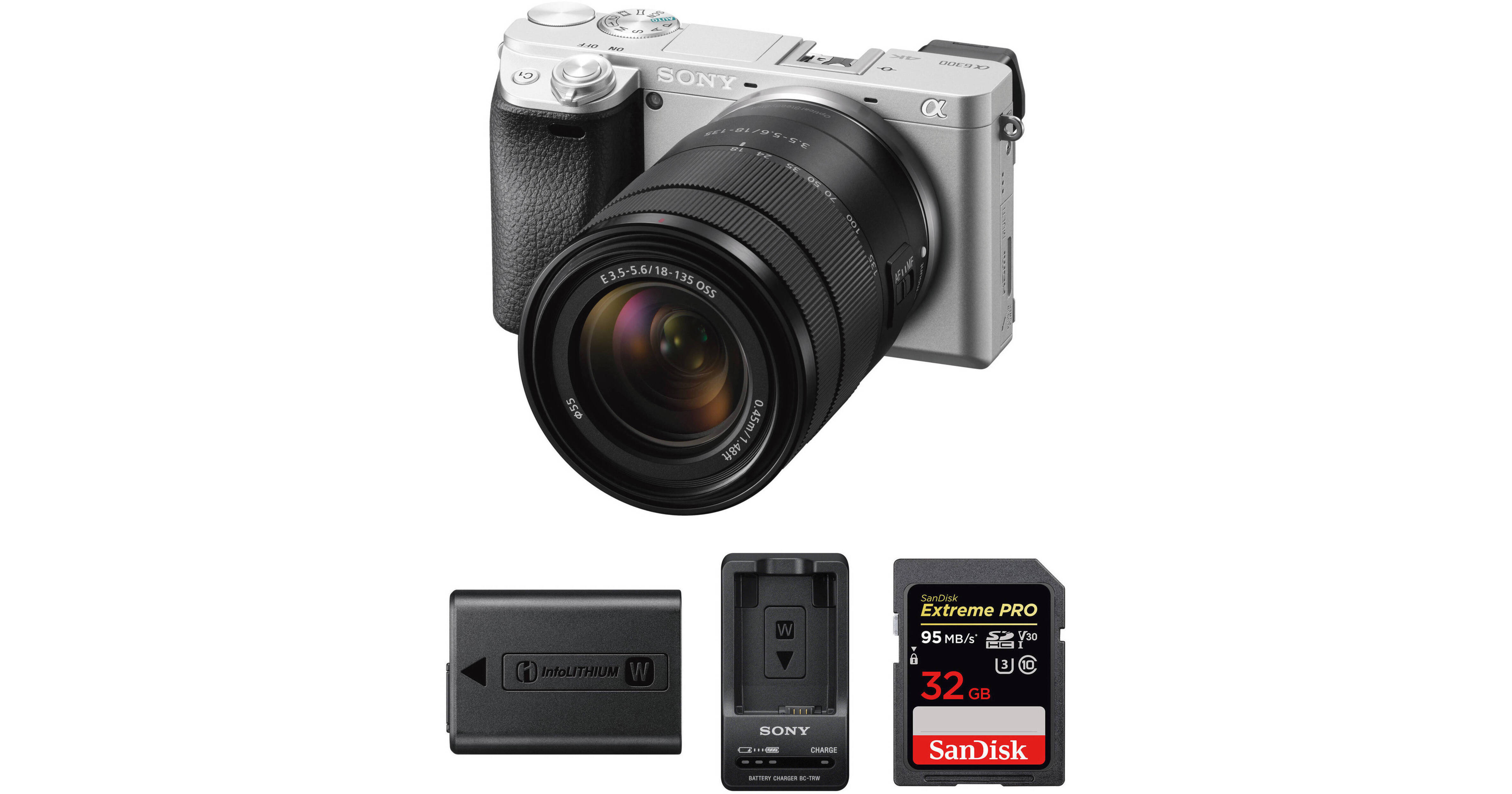 Sony a6300 Mirrorless Digital Camera with 18-135mm Lens Premium