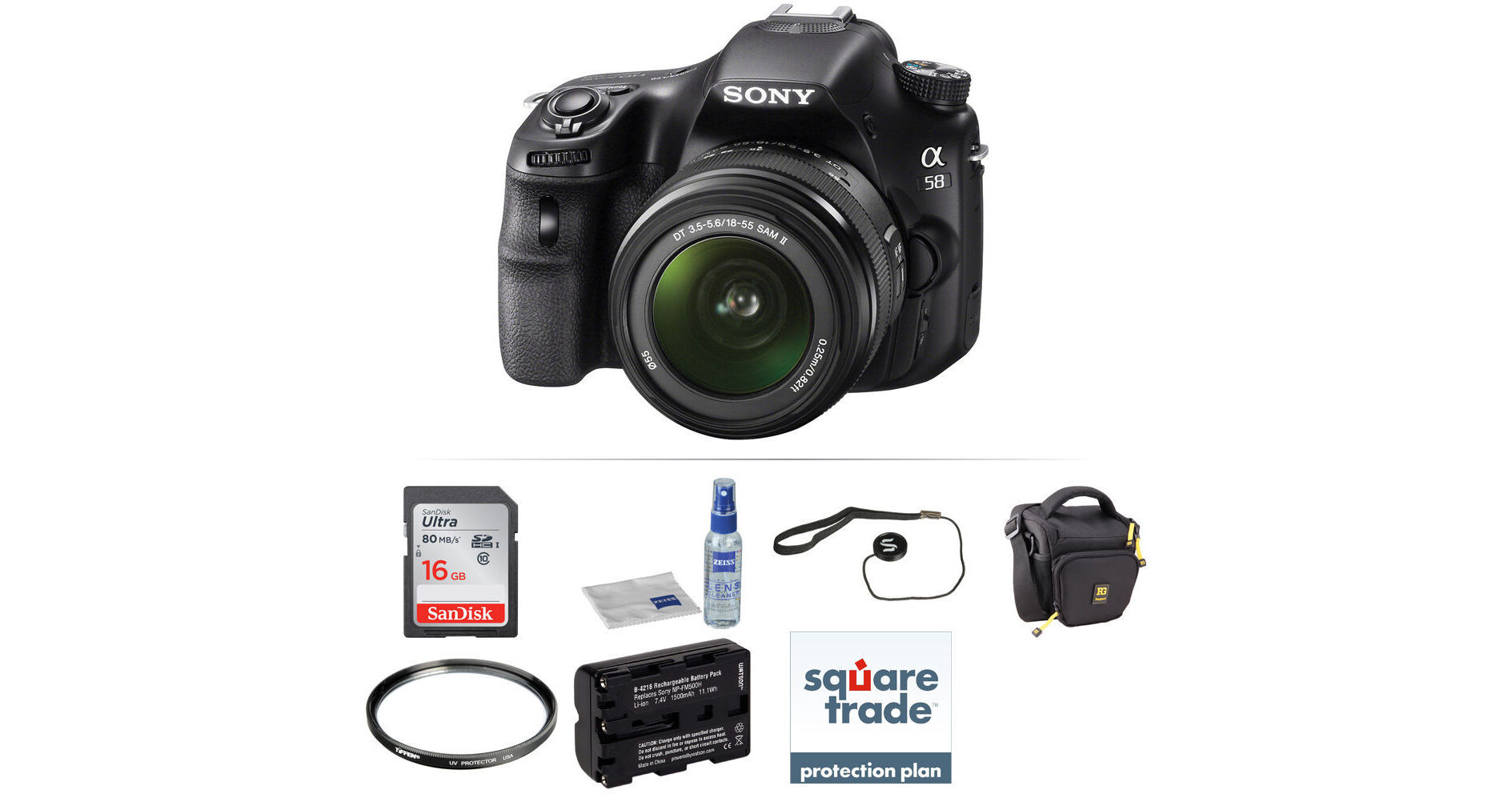 Sony Alpha a58 DSLR Camera with 18-55mm Lens Deluxe Kit B&H