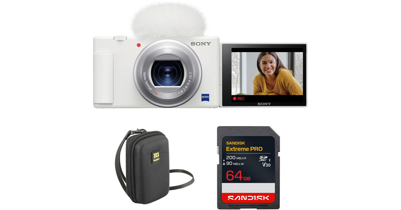Sony ZV-1 Digital Camera with Accessory Kit (White) B&H Photo