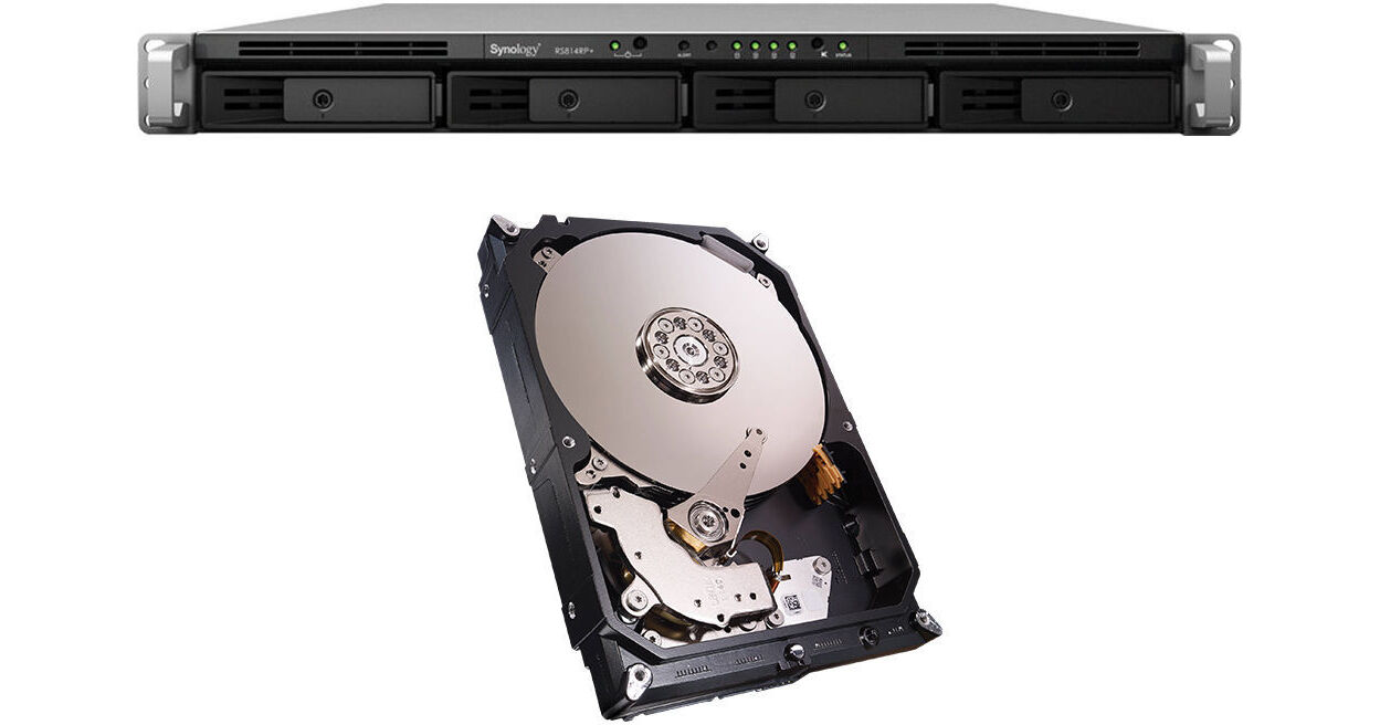 Synology 16TB (4 x 4TB) RackStation RS814RP+ 1U Four-Bay NAS