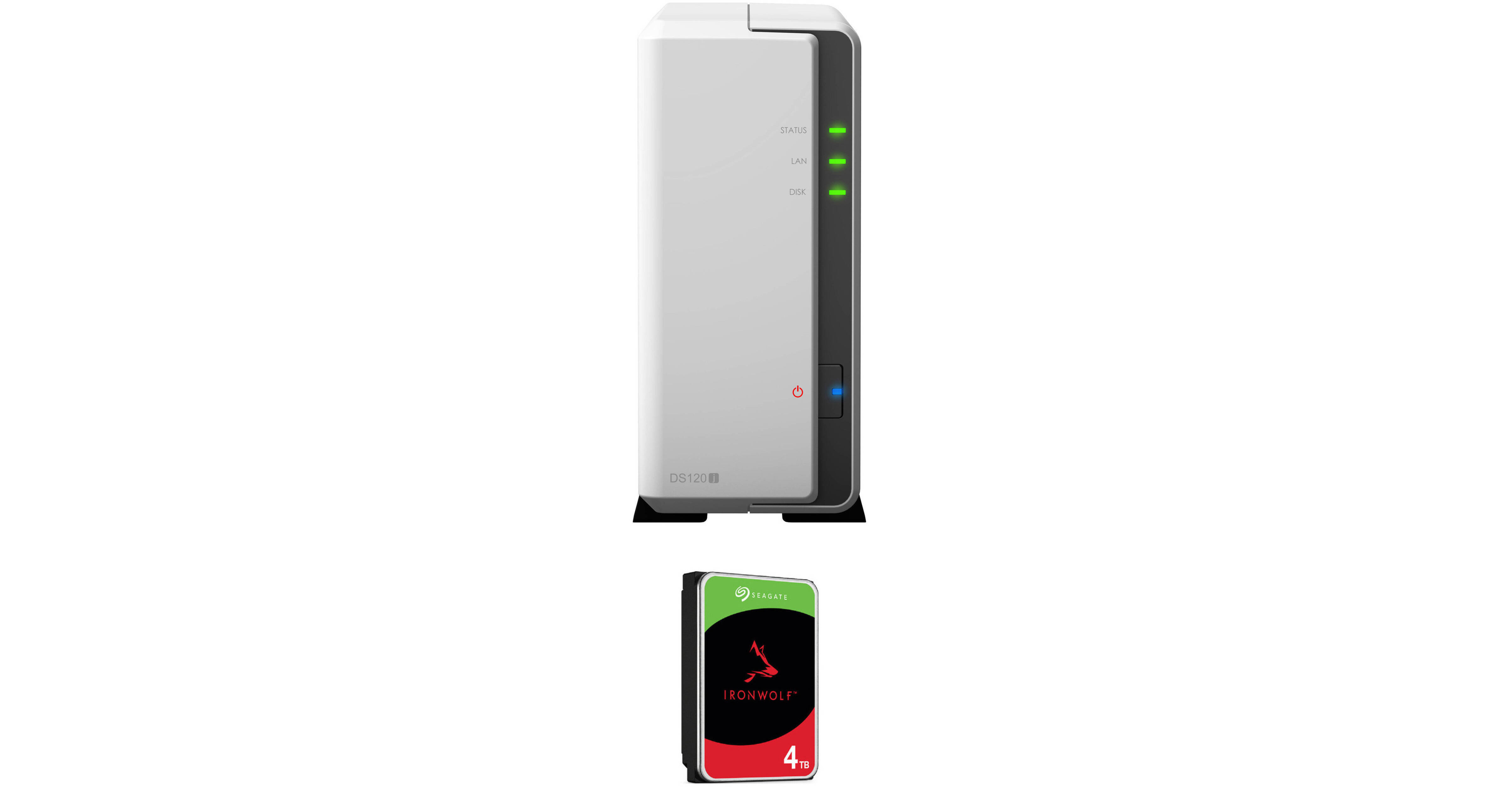 【Synology】DiskStation DS120j NAS HDD 4TB Synology 4TB DiskStation DS120j 1-Bay NAS Enclosure Kit with