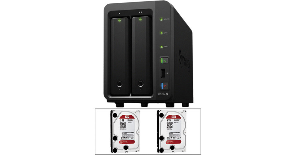 Synology NAS DS218j HDD WD30EFRX 3TB✖︎2台 【公式通販】