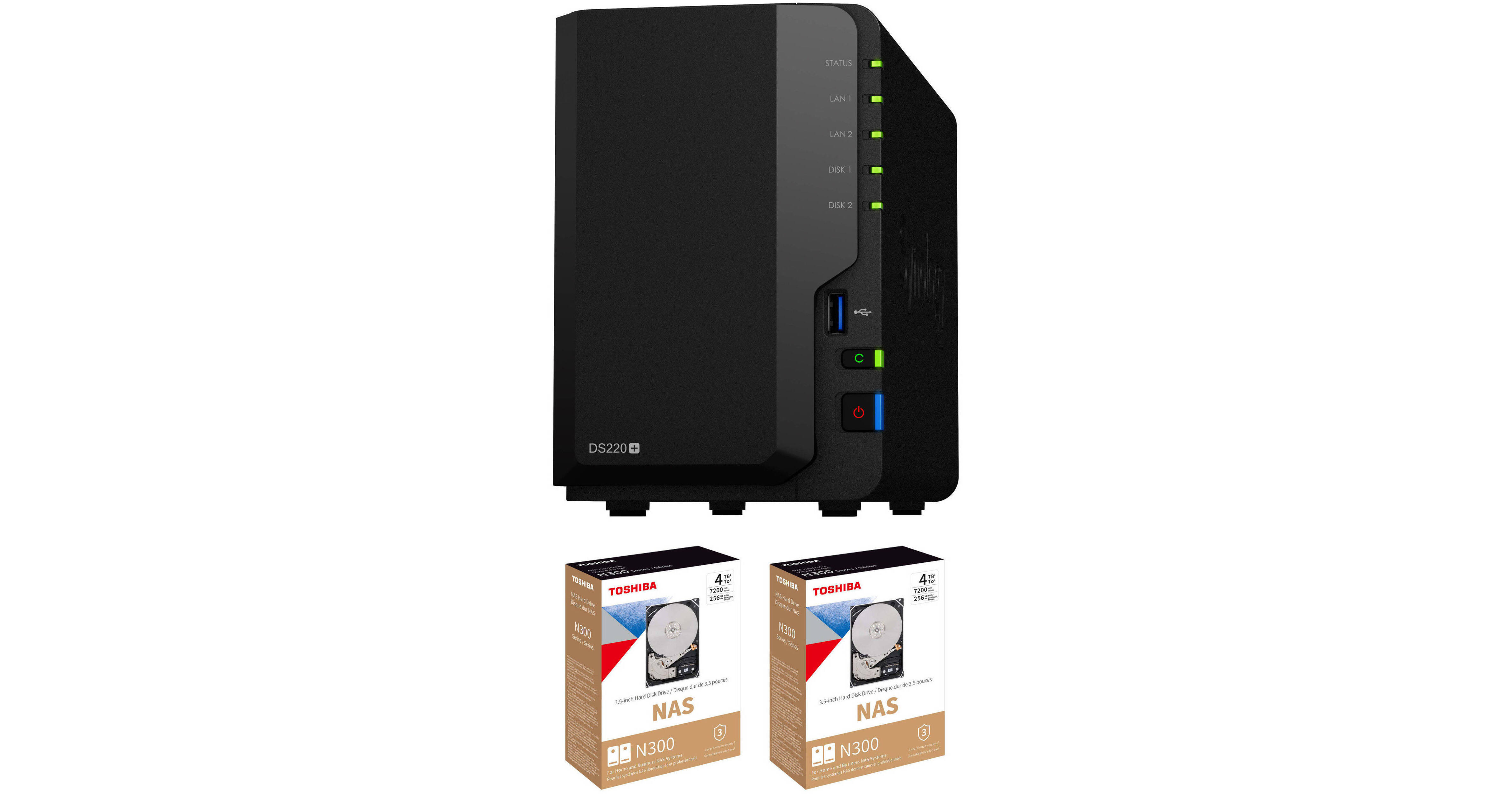 Synology 8TB DiskStation DS220+ 2-Bay NAS Enclosure Kit with