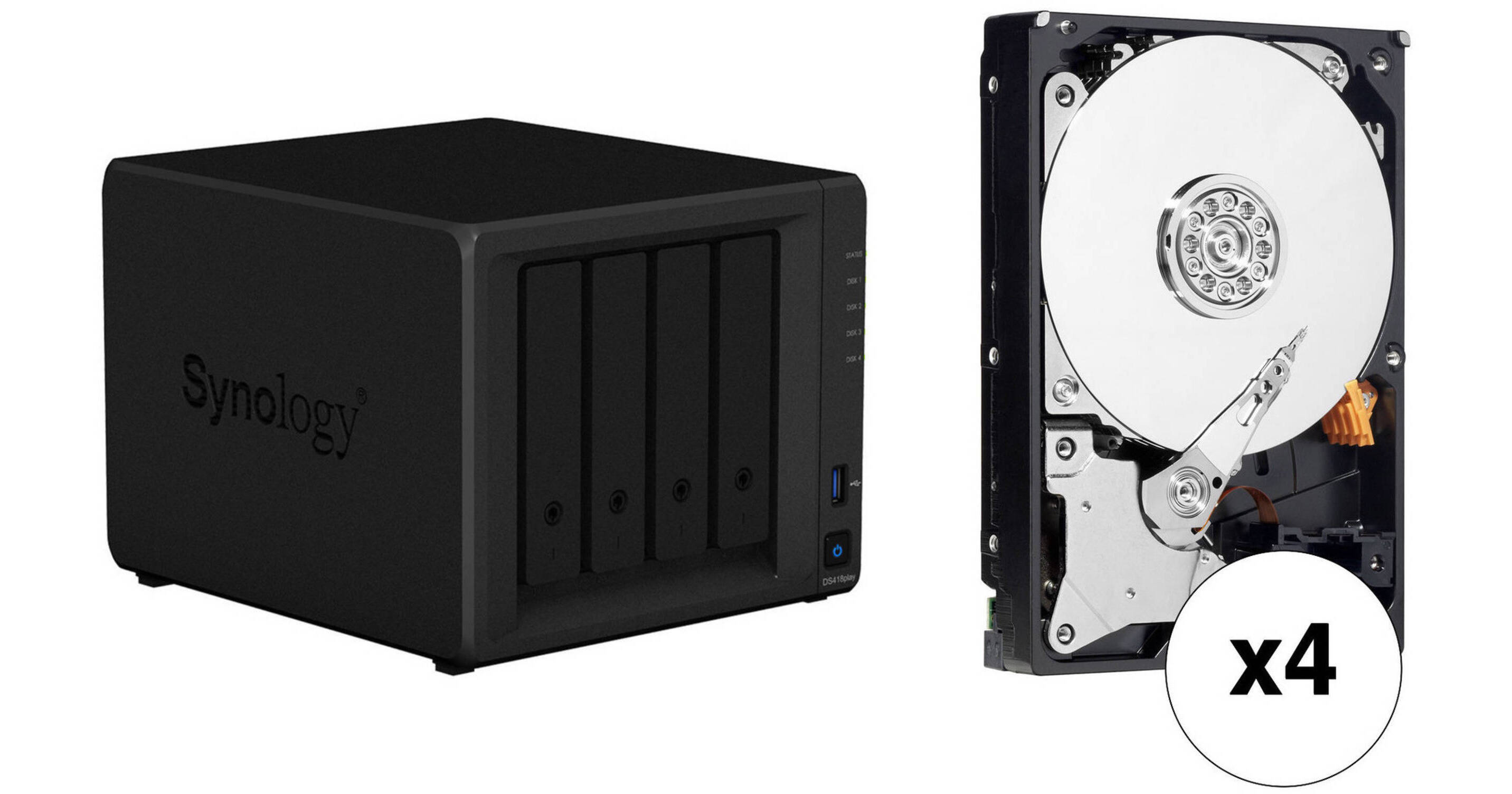 Synology DiskStation 16TB DS418play NAS Enclosure Kit with WD