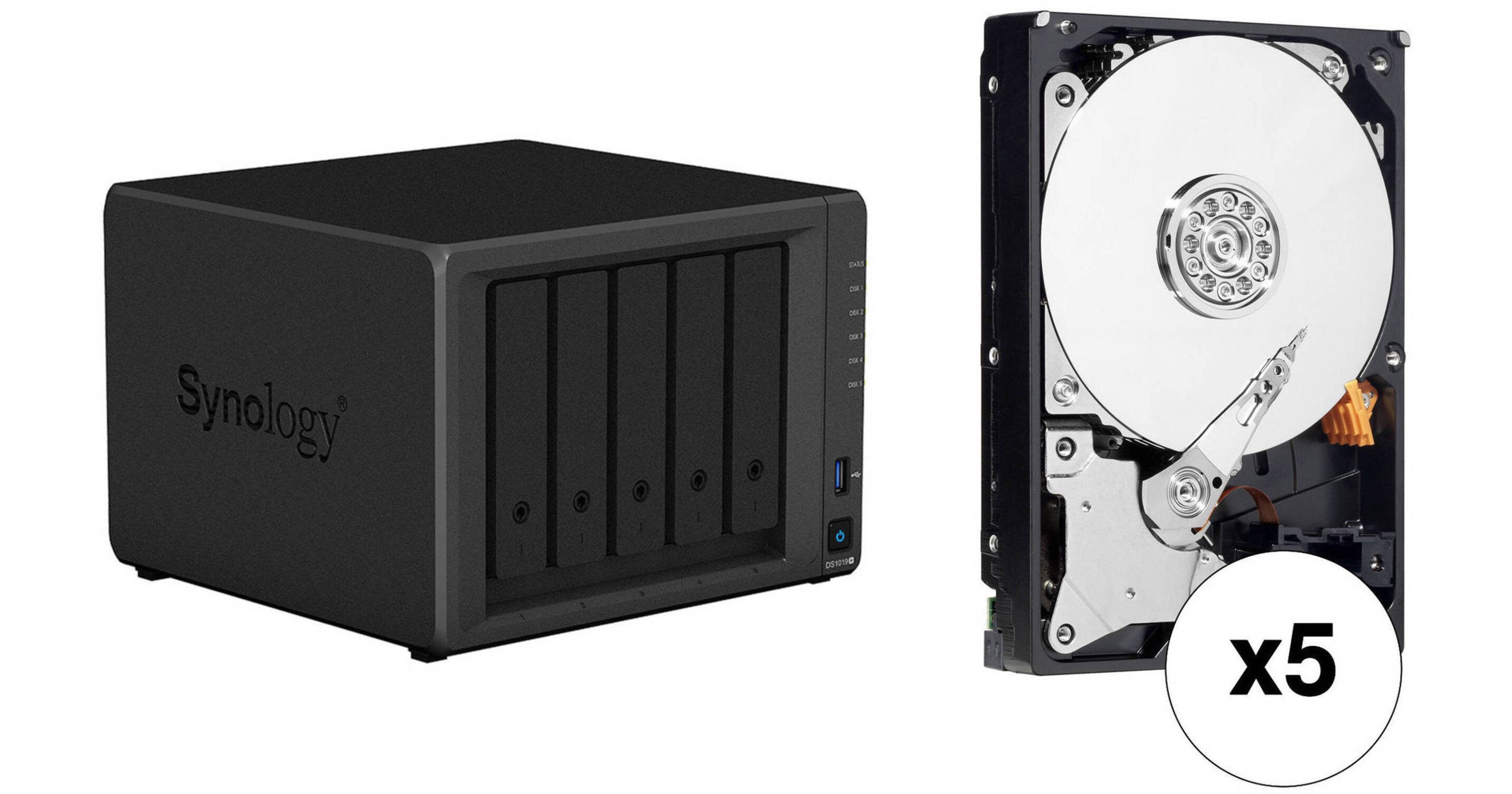 Synology DiskStation 20TB DS1019+ 5-Bay NAS Enclosure Kit with