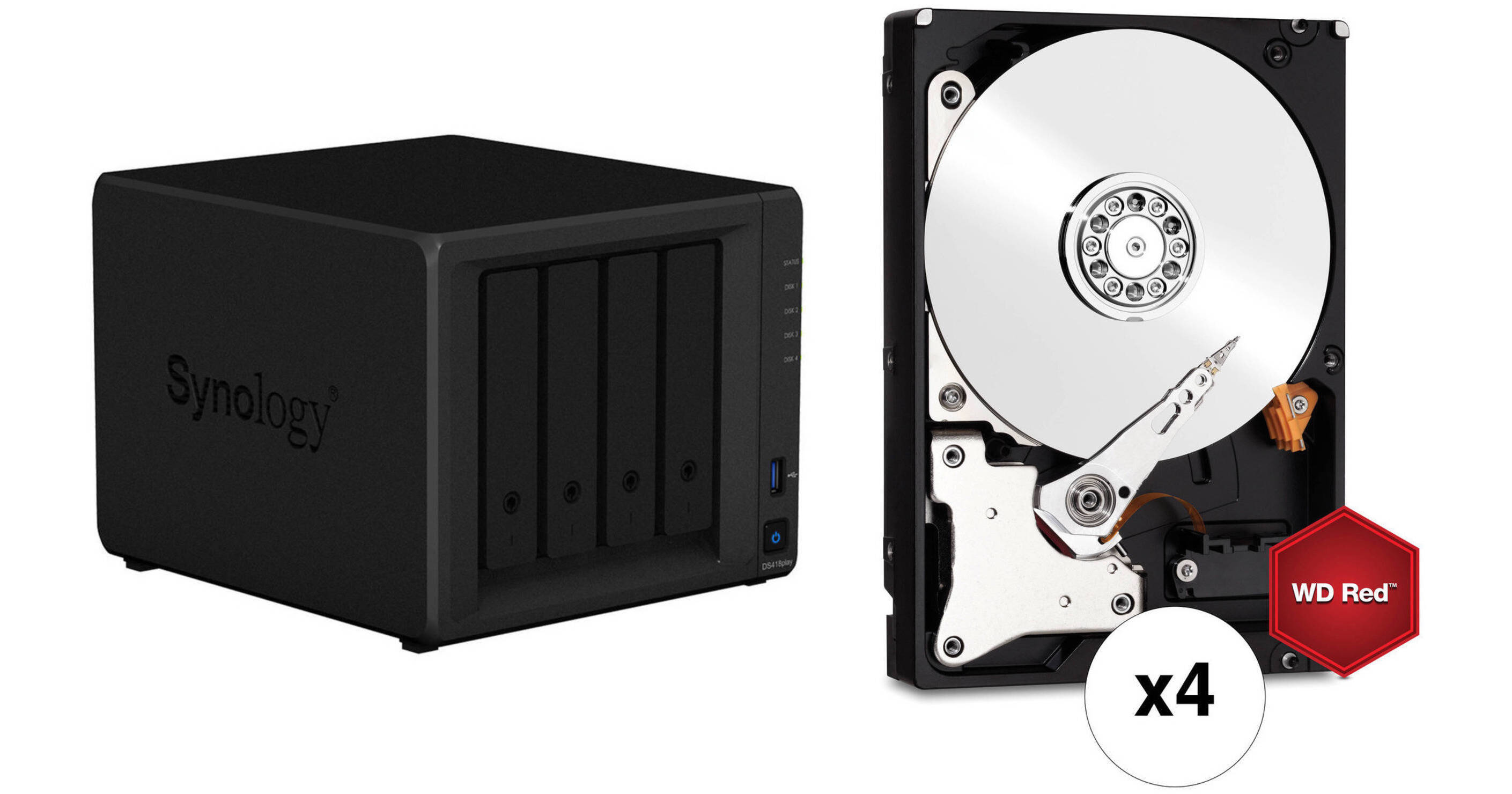Synology DiskStation 24TB DS418play NAS Enclosure Kit with WD