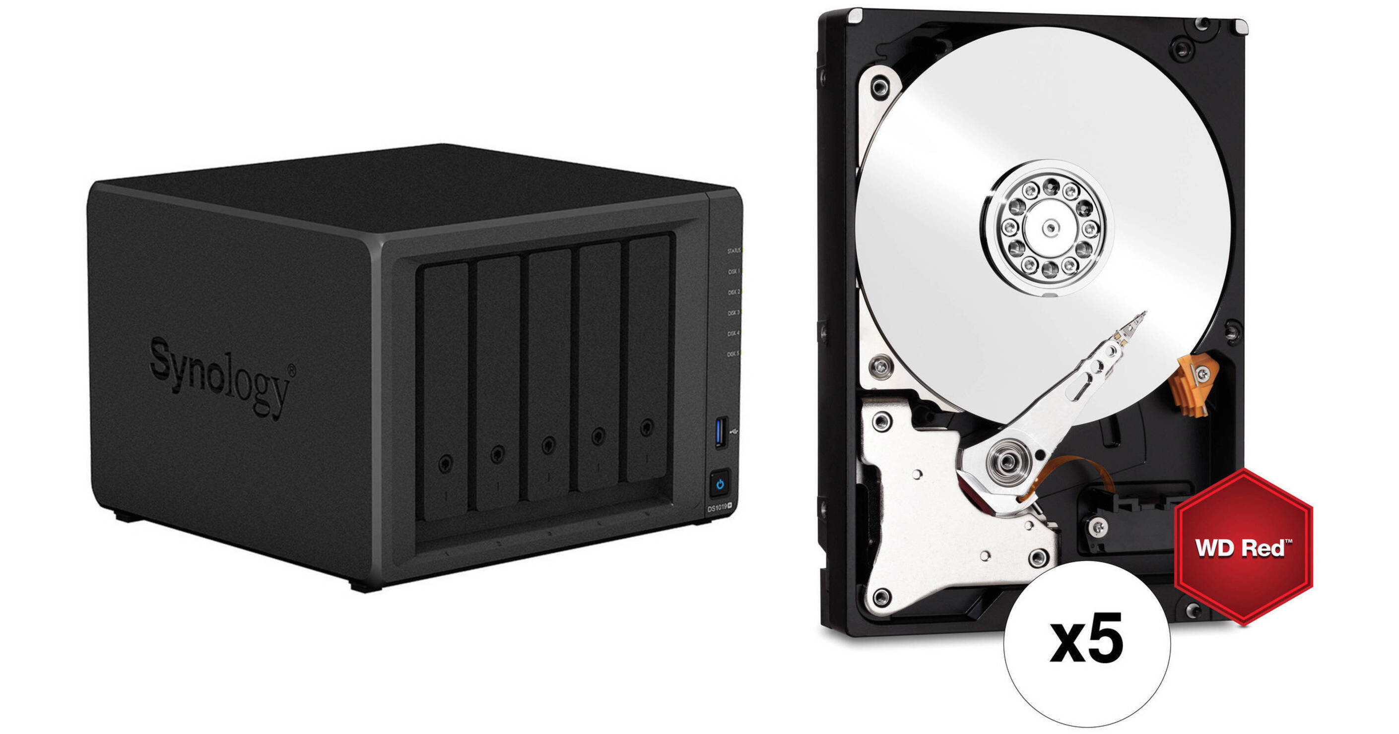 Synology DiskStation 30TB DS1019+ 5-Bay NAS Enclosure Kit with