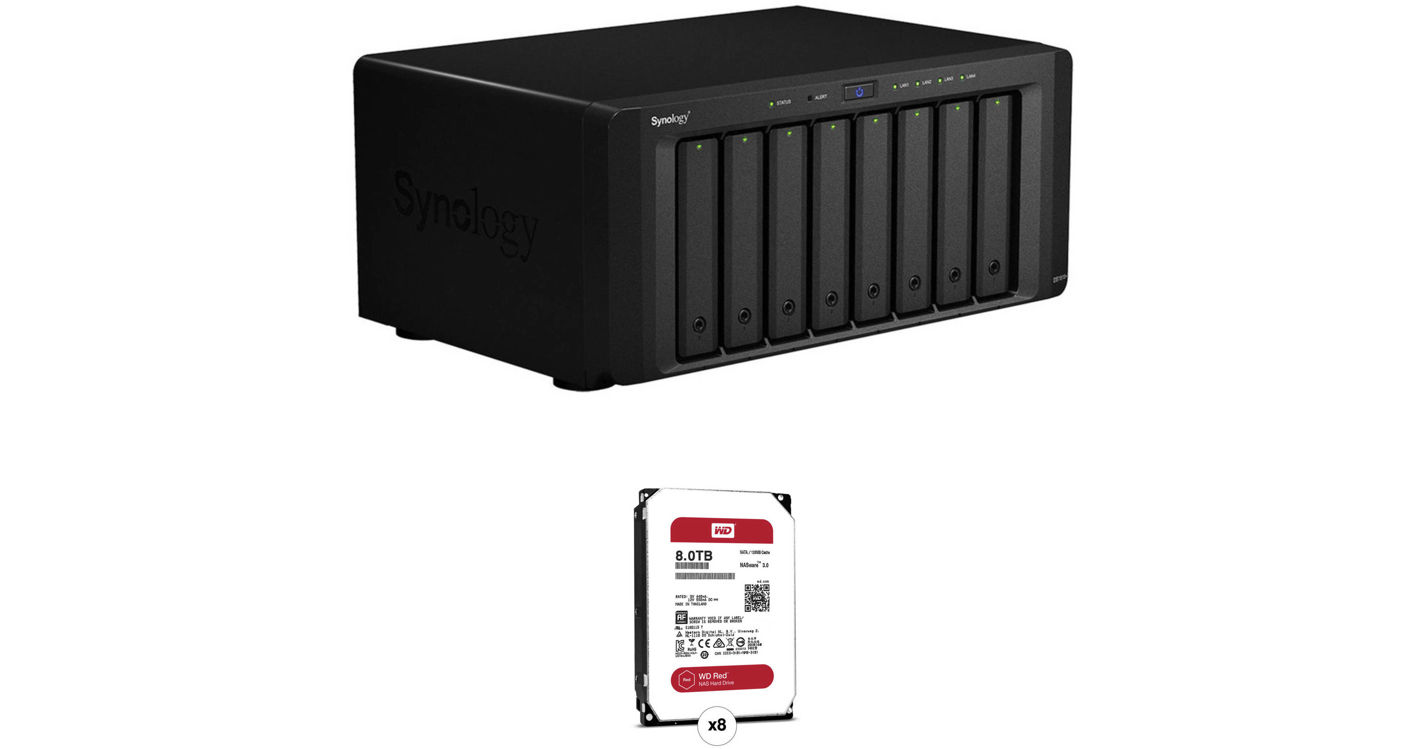 Synology DiskStation 64TB DS1815+ 8-Bay NAS Server (8 x 8TB)