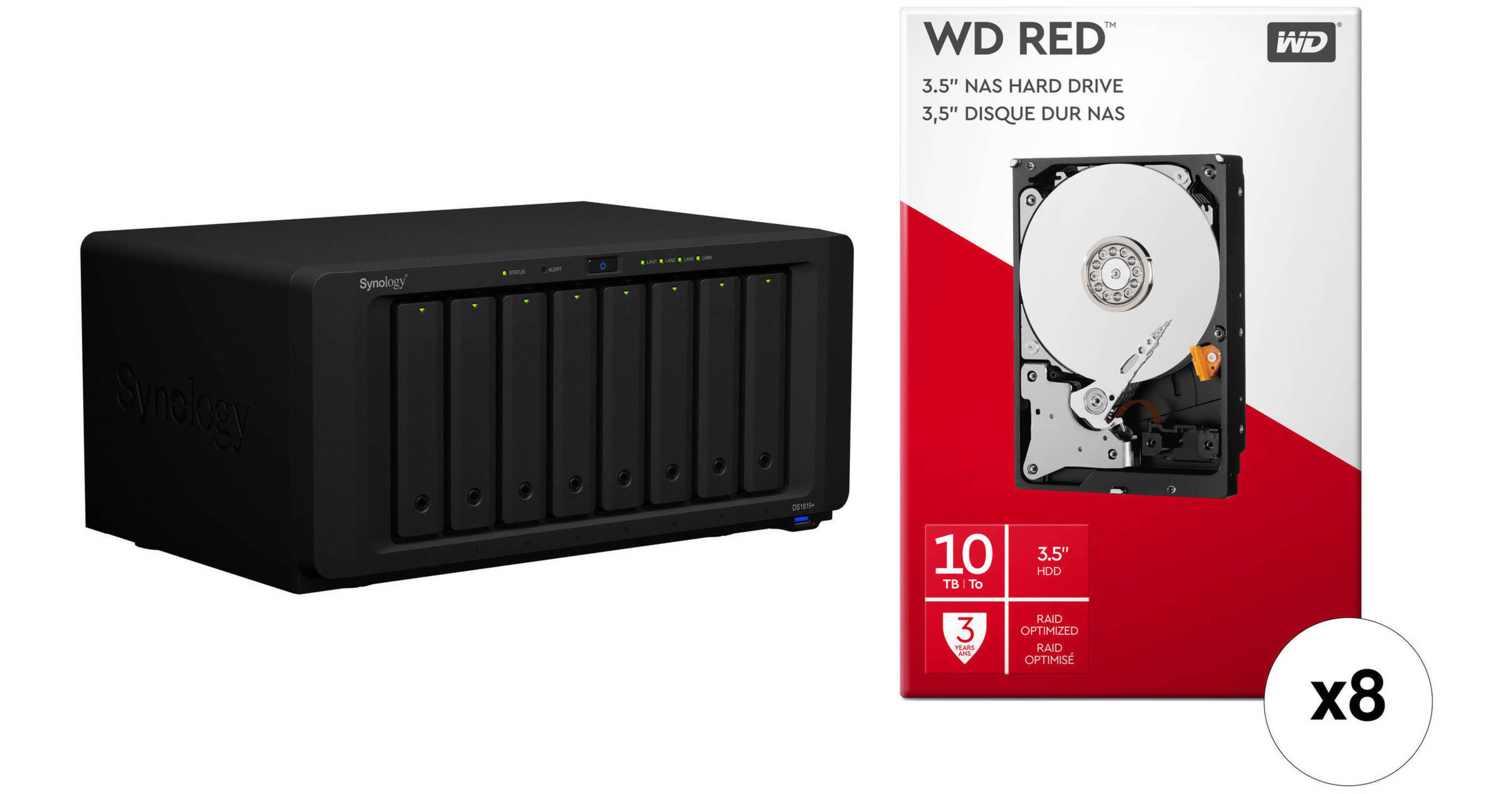 Synology DiskStation 80TB DS1819+ 8-Bay NAS Enclosure Kit with
