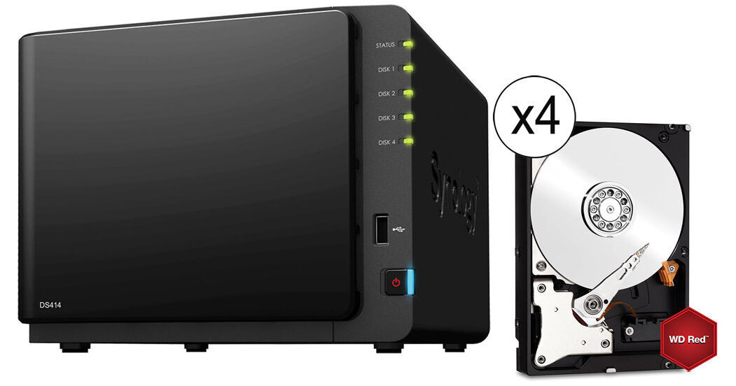 Synology DiskStation DS414 24TB (4 x 6TB) 4-Bay NAS Server Kit