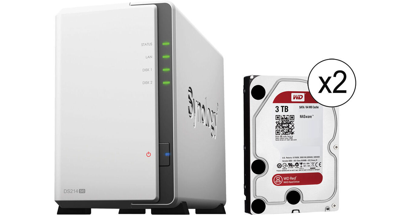 Synology 6TB (2 x 3TB) DS214se Personal NAS Server with Drives Synology 6TB (2 x 3TB) DS214se Personal NAS Server with Drives