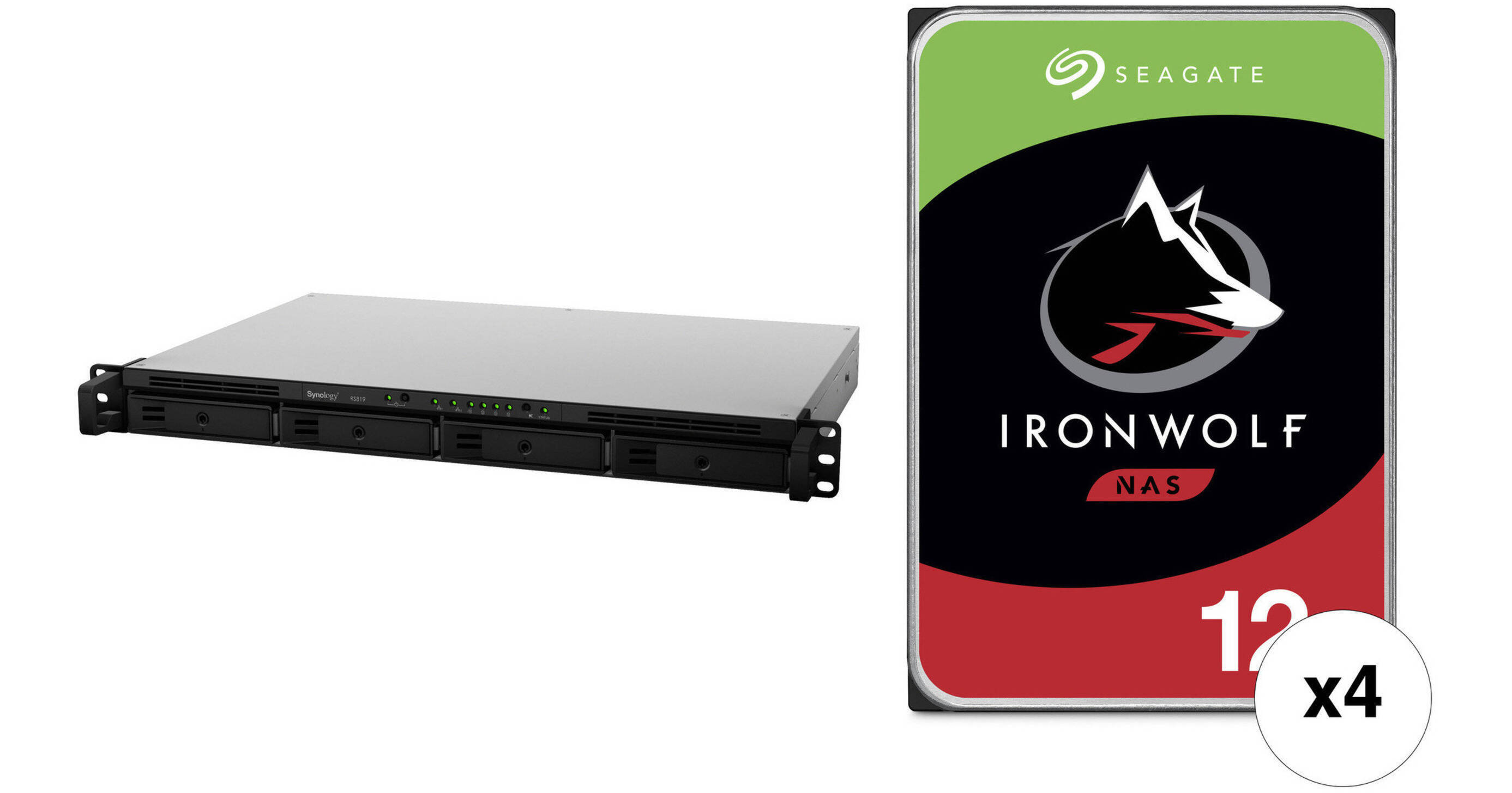 Synology RackStation 48TB RS819 4-Bay NAS Enclosure Kit with