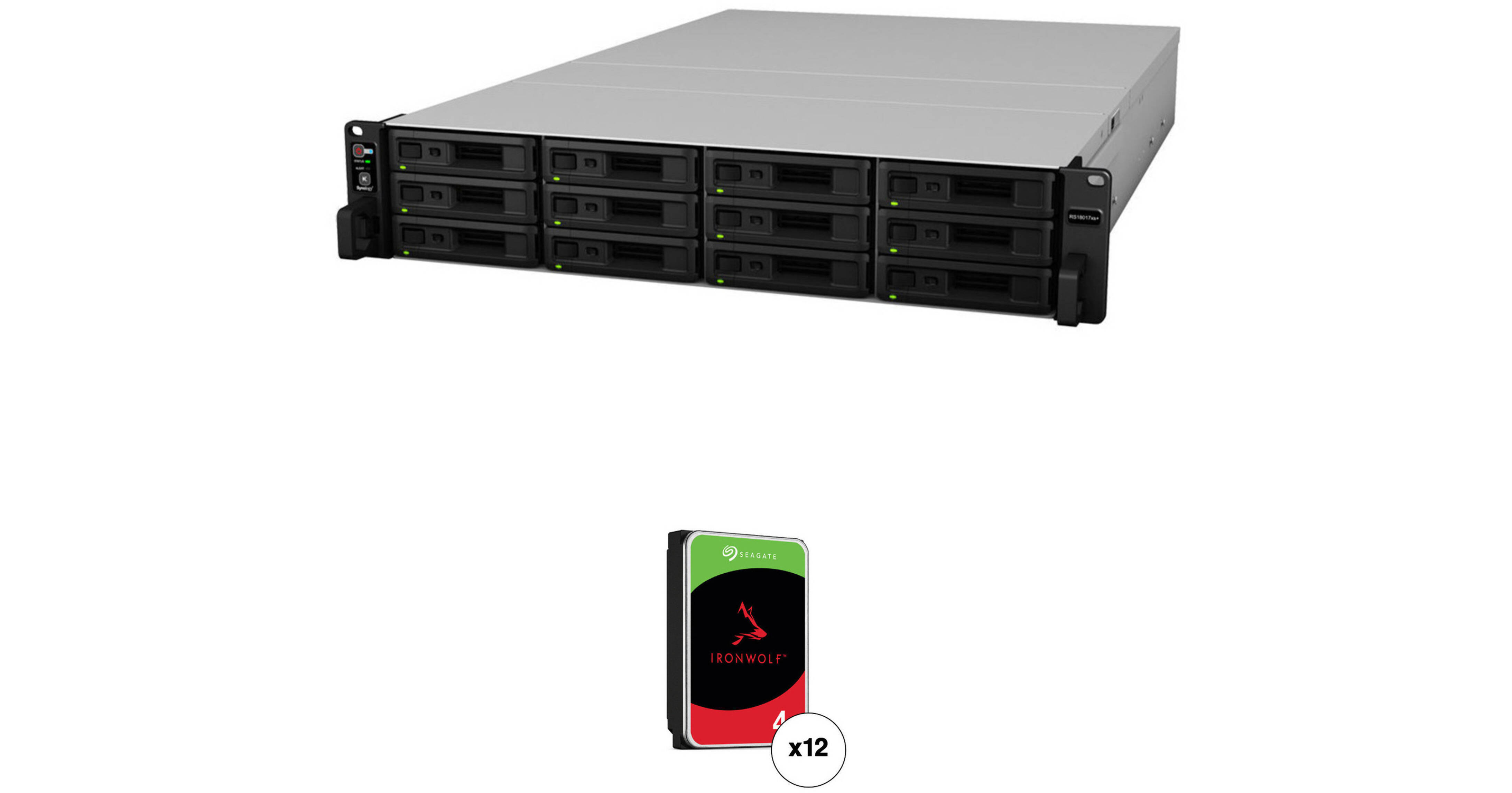 Synology RackStation RS18017xs+ 48TB 12-Bay NAS Enclosure Kit