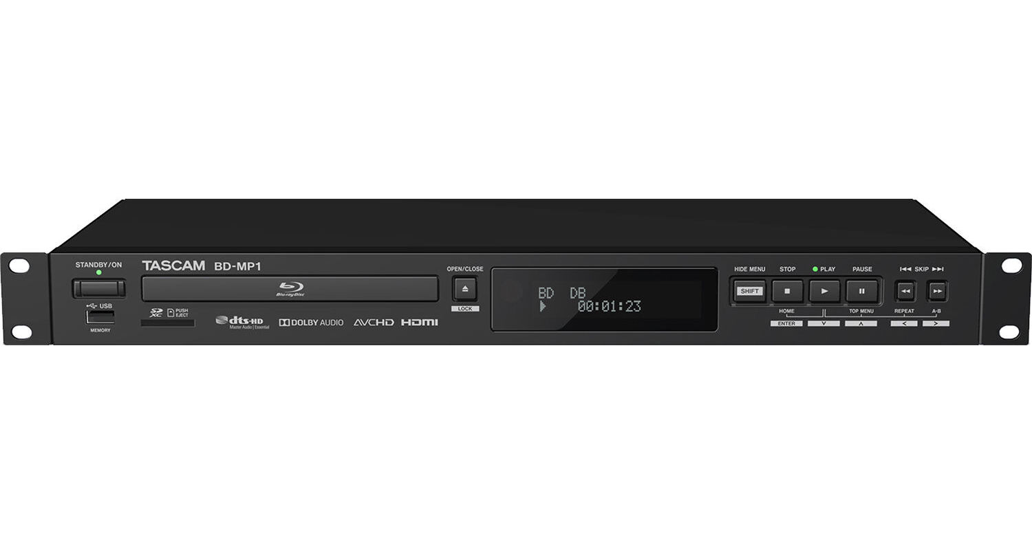 TASCAM BD-MP1 Rackmount Blu-ray and USB Media Player BD-MP1 B&H