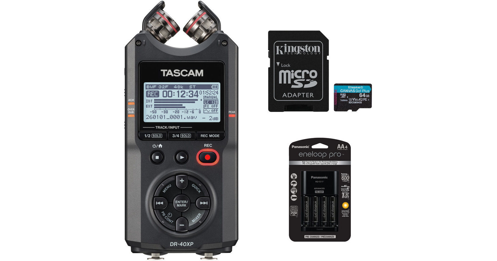TASCAM DR-40XP 4-Channel 32-Bit Float Portable Field Recorder