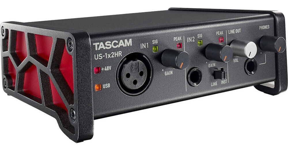 TASCAM US-1x2HR Desktop 2x2 USB Type-C Audio Interface US-1X2HR