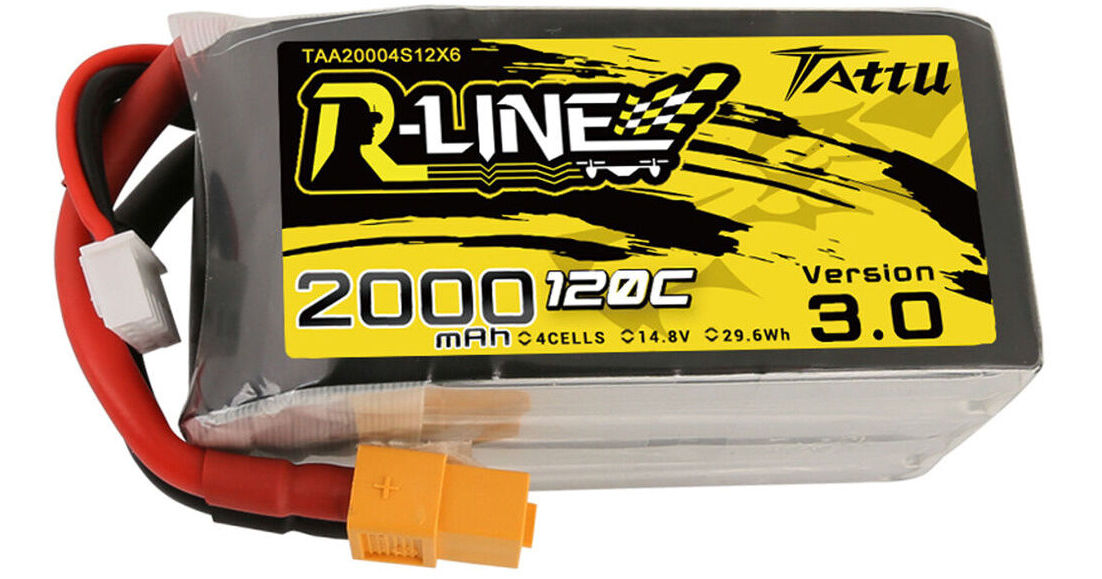 Tattu R-Line 14.8V 2000mAh 4S 120C Lipo Battery With XT60 Plug - For FPV Racing Drones - View #3
