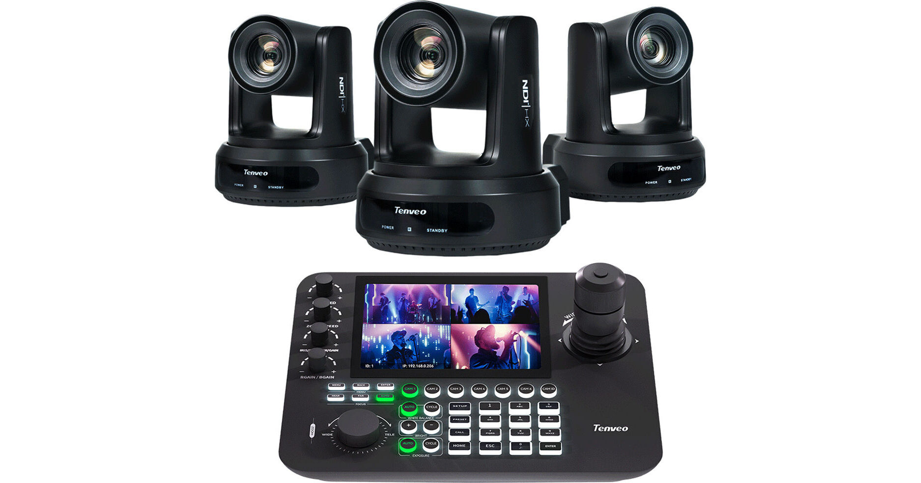Tenveo All-in-One 1080p SDI/HDMI/IP/NDI KB300PRO+(3)NVMAX620AN