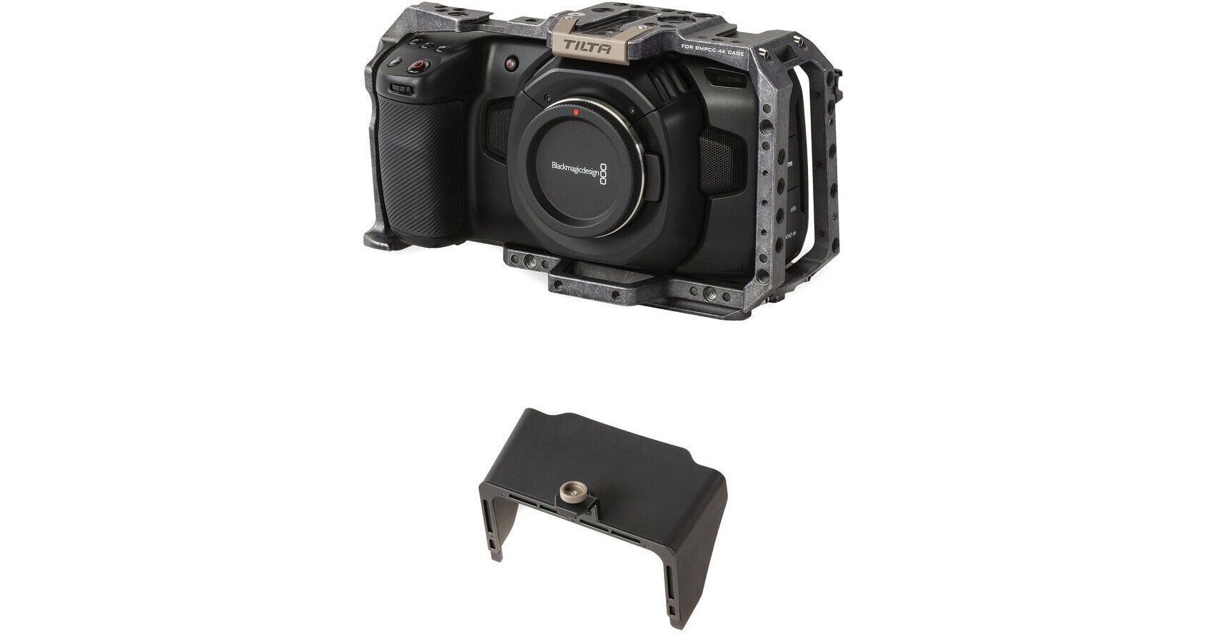 Pocket Cinema Camera 4K ＋ Tiltaフルケージセット Tilta Full Camera Cage with Half Sun Hood Kit for Blackmagic