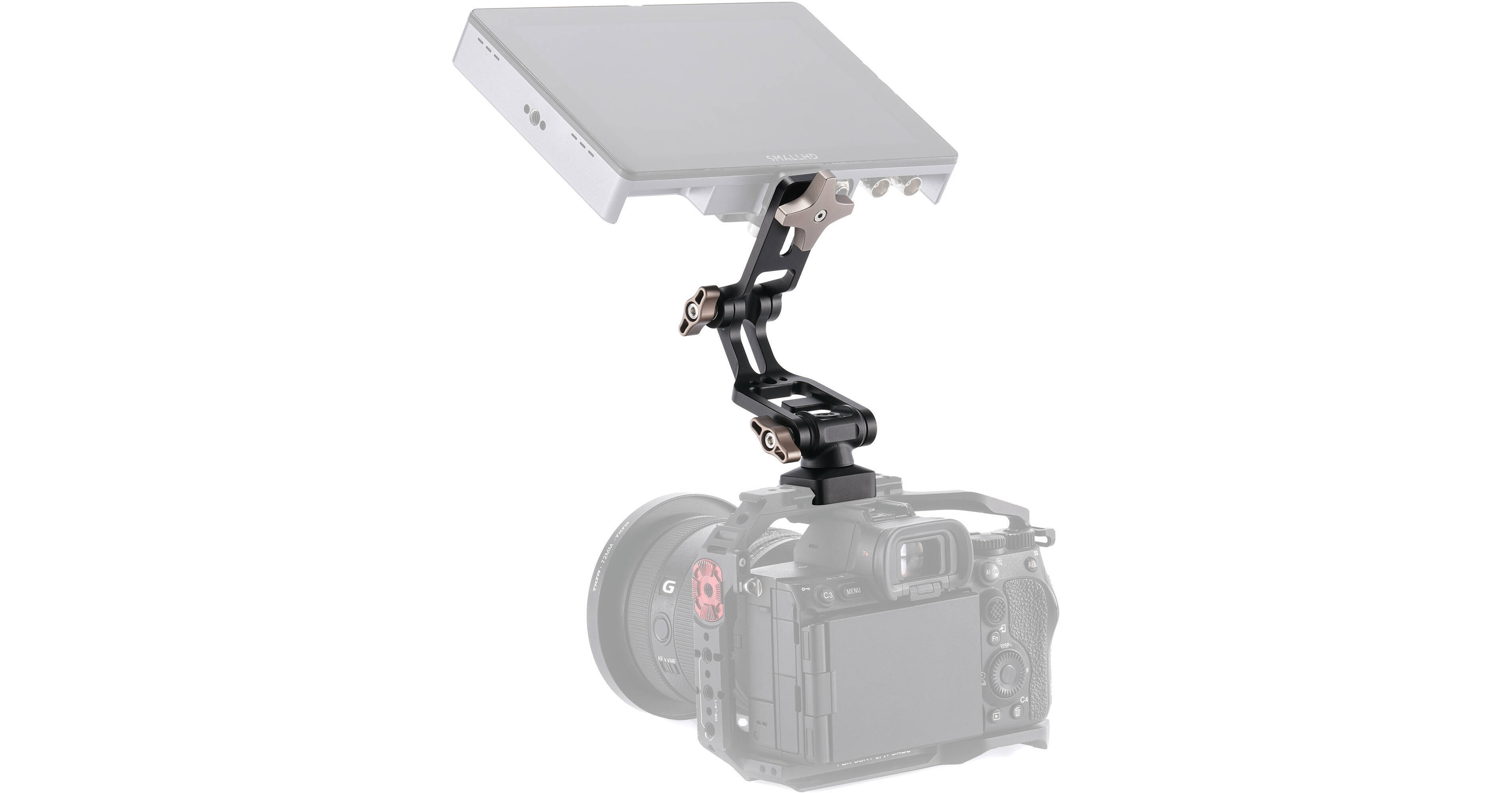 TILTA Cameramonitor montagebeugel met 1/4-20 met NAVO-klem, 360° draaibaar en 175° kantelbare monitorhouder, max. laadvermogen 2 kg TA-AMB5-B
