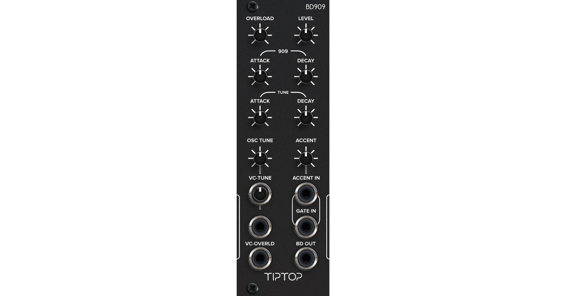 Tiptop BD909 Bass Drum Eurorack Module (8 HP, Black) BD909 BK