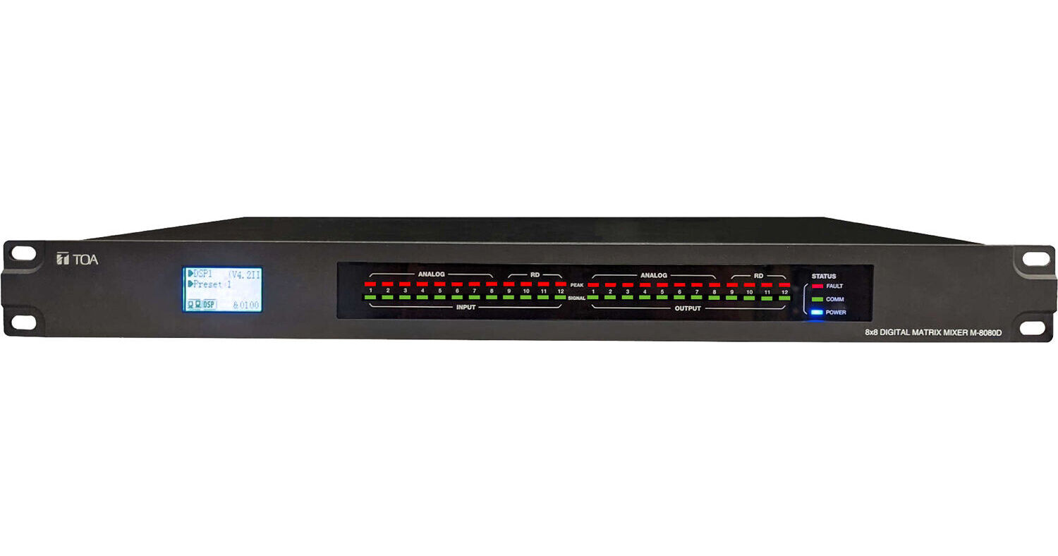 Toa Electronics M-8080D 8x8 Digital Matrix Mixer M-8080D-AM B&H