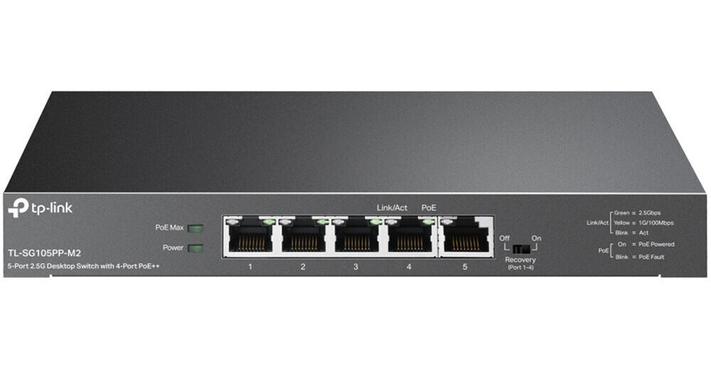 TP-Link TL-SG105PP-M2 5-Port 2.5G PoE++ Compliant TL-SG105PP-M2
