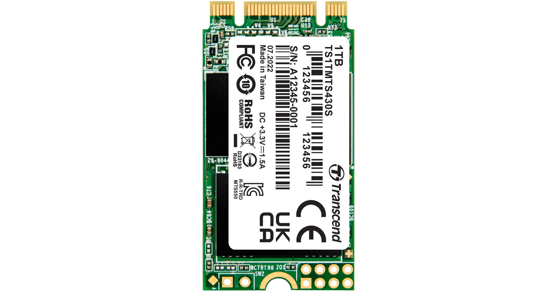 Transcend 1TB M.2 SSD 430S TS1TMTS430S B&H Photo Video