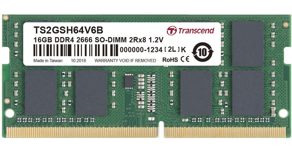 Transcend 16GB DDR4 2666 MHz CL19 SO-DIMM Memory TS2GSH64V6B B&H