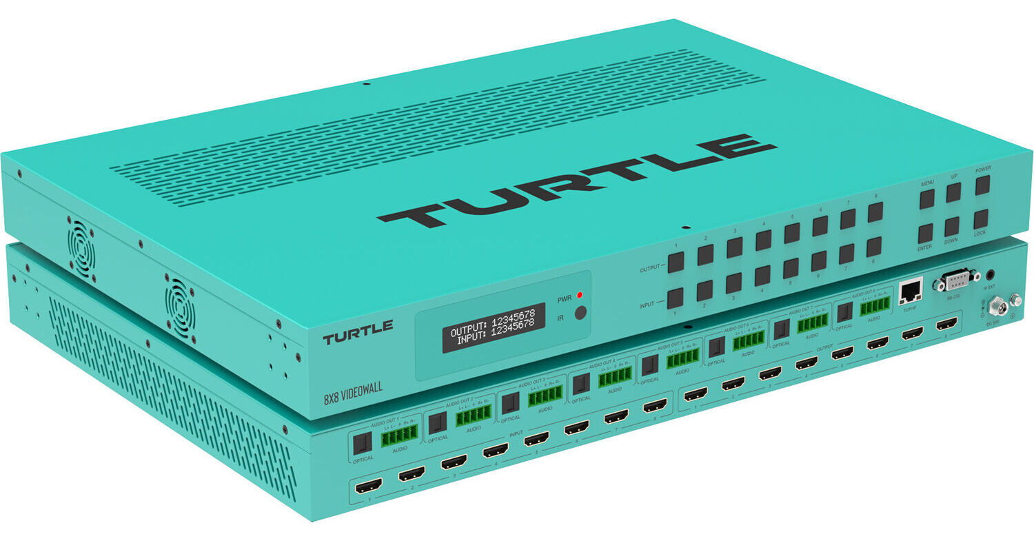 Turtle AV 8x8 4K60 Video Wall, Matrix & Multiviewer TAV-MX88VW