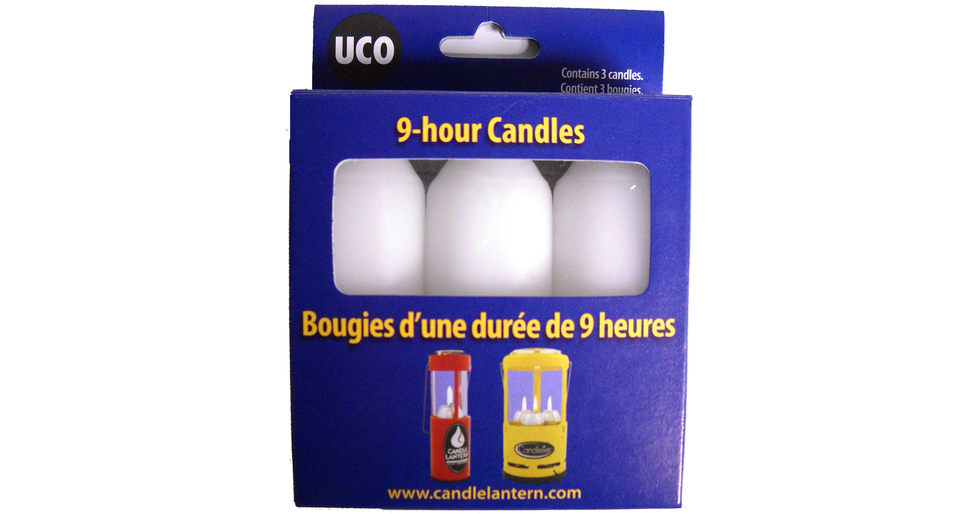 UCO Lot de 20 bougies blanches 9 heures pour lanternes