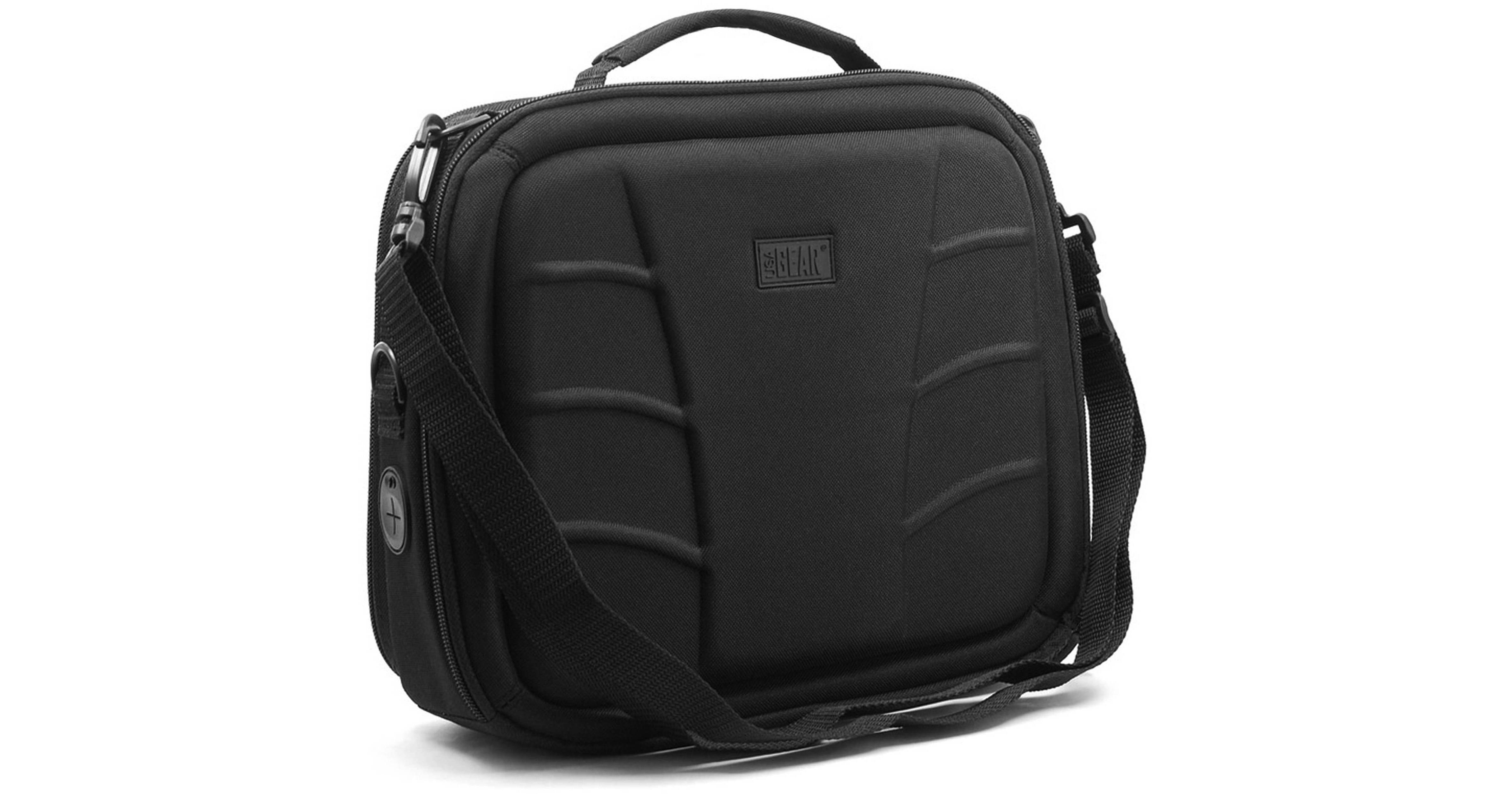 USA GEAR 12" Tablet Case - Open Front Design, Rigid Exterior, Shoulder Strap, Black, GRFXT12200BKEW