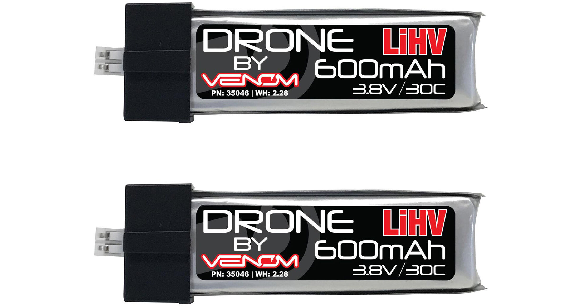 Venom Group 30C 1S 600mAh 3.8V LiHV/LiPo Drone Battery 35046X2