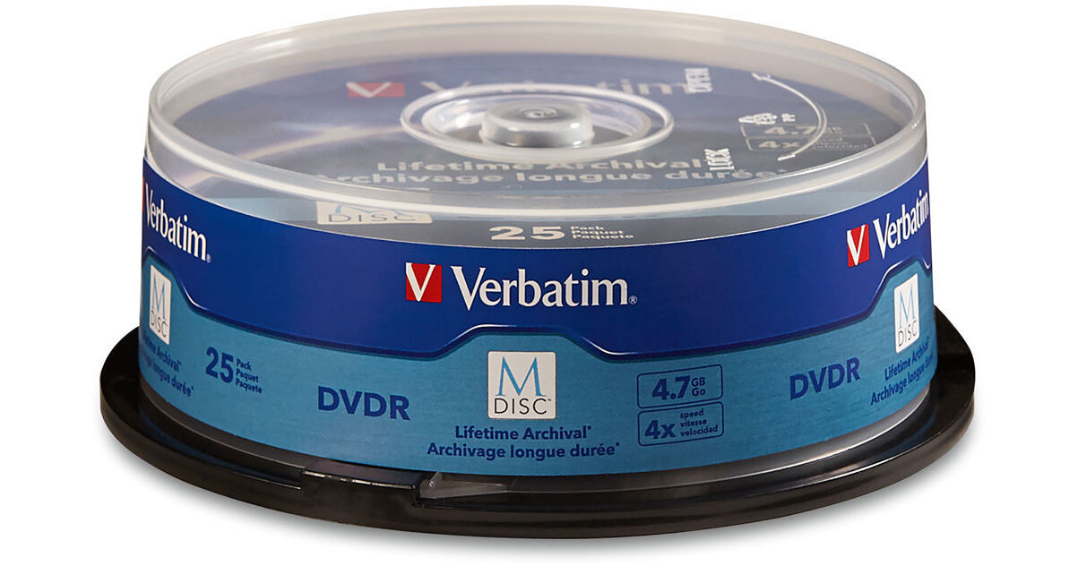 Verbatim M-Disc 4.7GB DVD-R Discs (Spindle, 25-Pack) 98908 B&H
