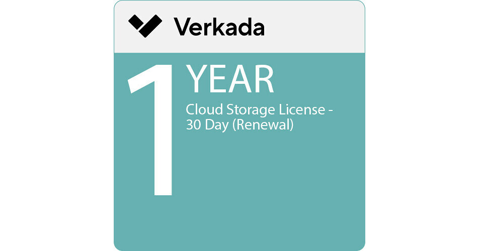 Storage License Verkada 1-Year Cloud Storage License LIC-CLD-30-1Y-RNW B&H Photo
