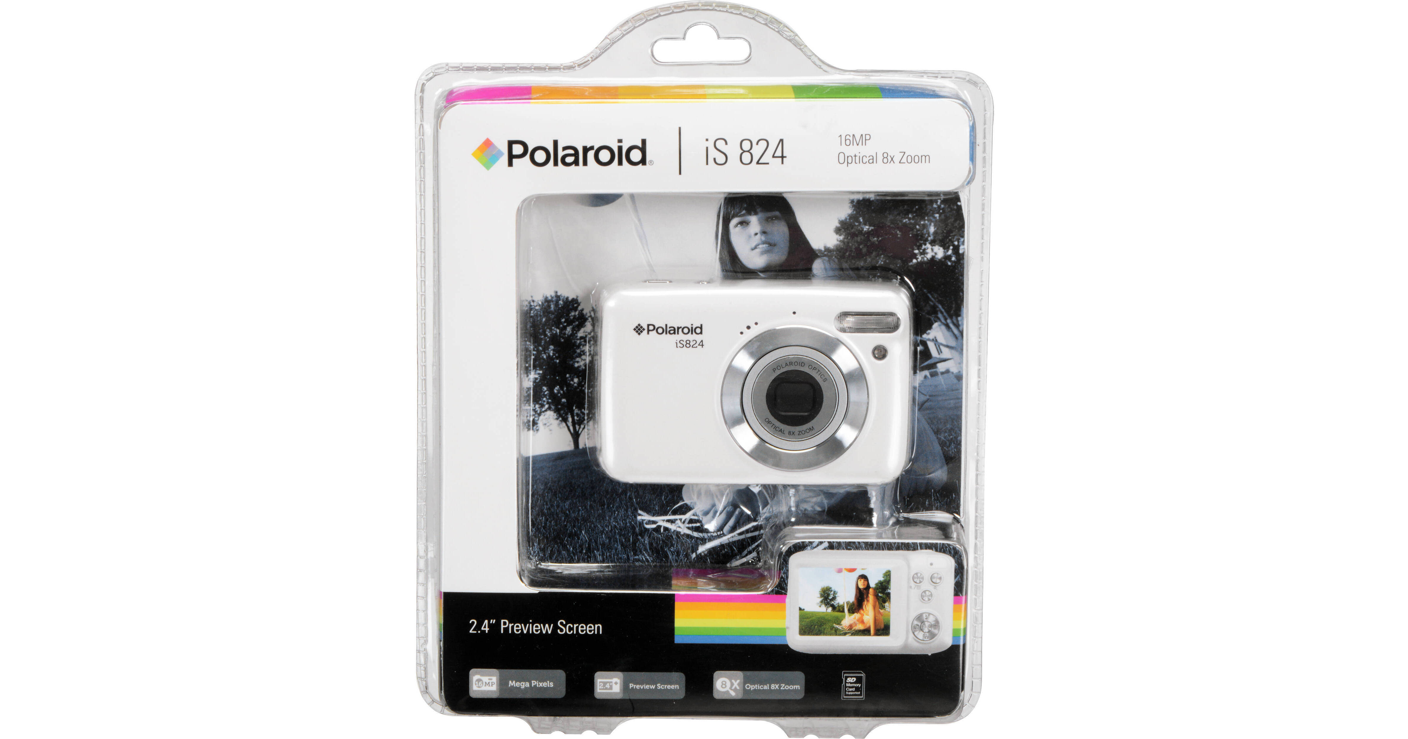 Polaroid iS824 Digital Camera (White) IS824-WHT B&H Photo Video