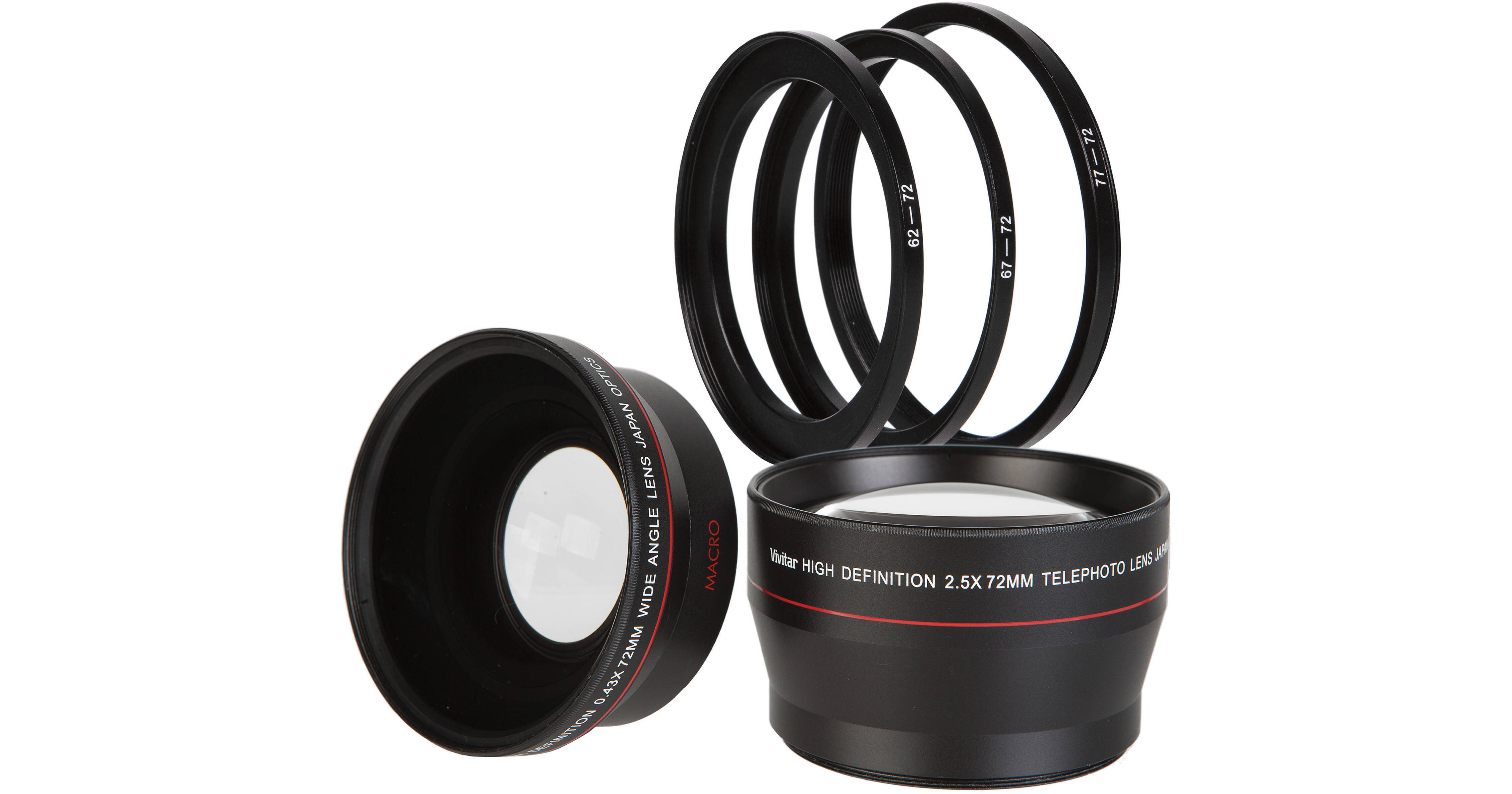 Vivitar 72mm Wide-Angle and Telephoto Adapter Lens Kit