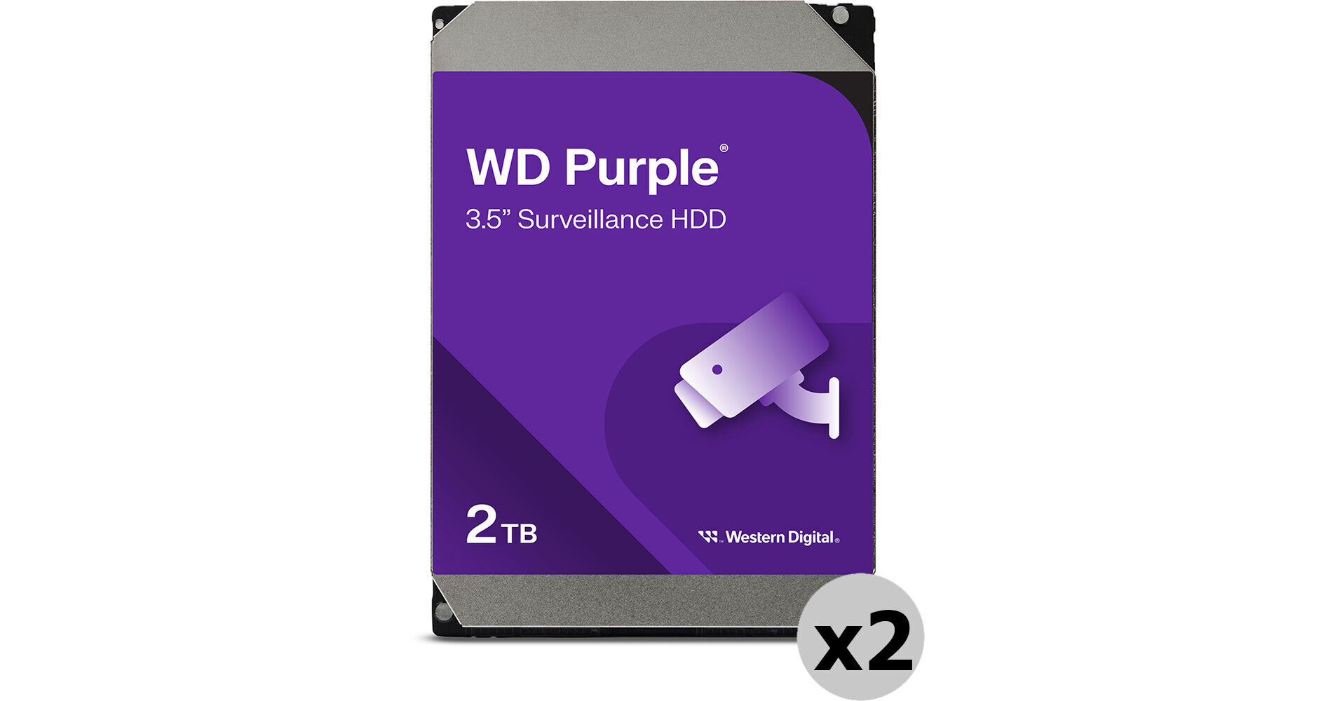 Western Digital 2TB WD Purple Surveillance Hard Drive - SATA 6Gb/s 64MB Cache For 24/7 Security Systems