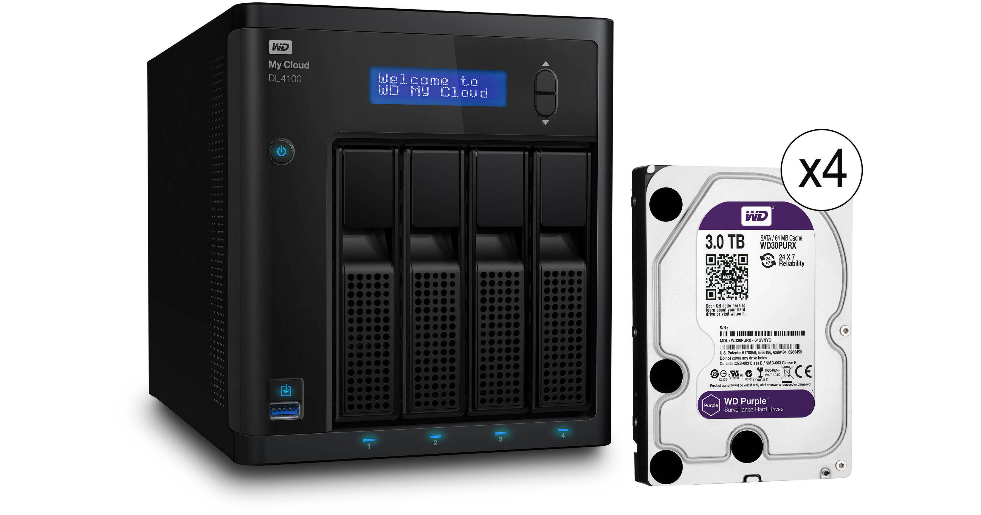WD My Cloud Business Series DL4100 12TB (4 x 3TB) 4-Bay NAS with