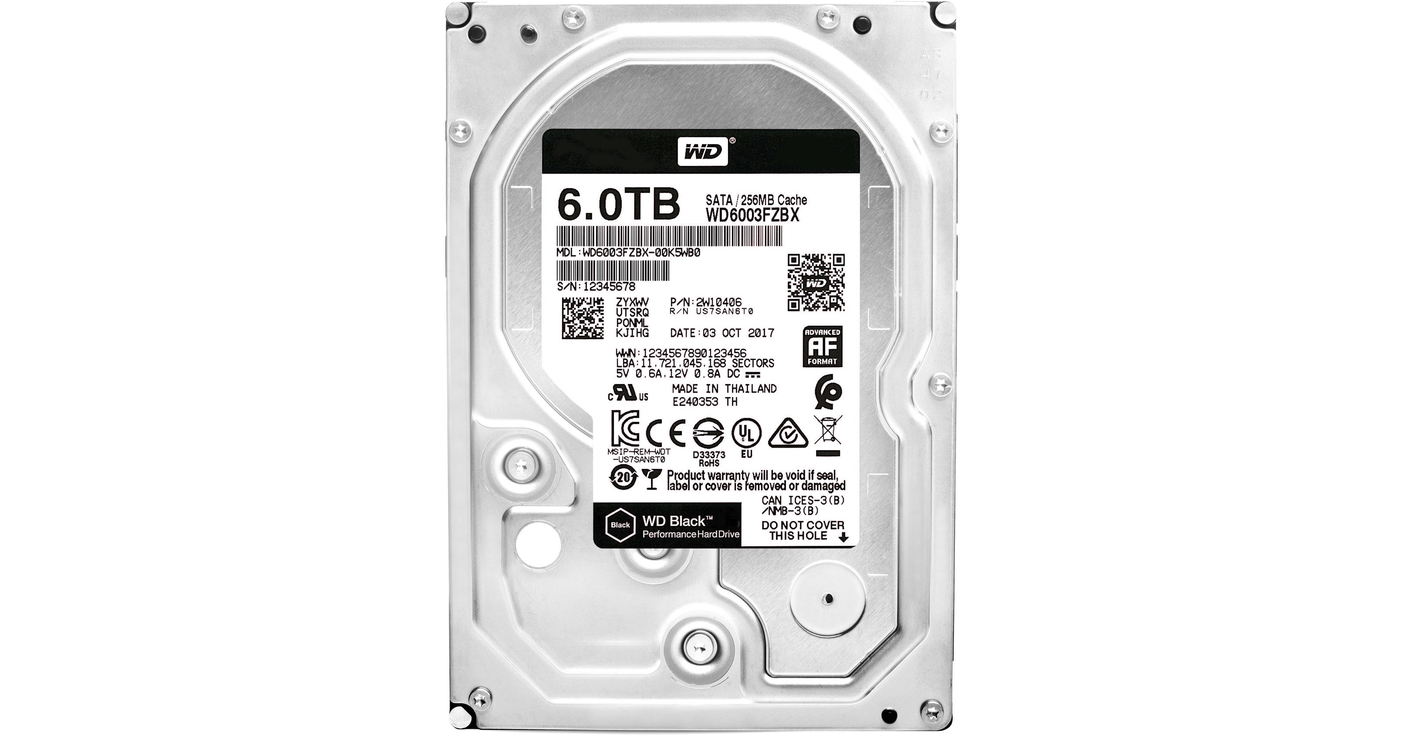 WD 6TB Black 7200 rpm SATA III 3.5