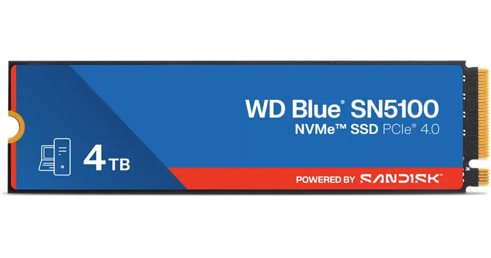 WD 4TB Blue SN5100 NVMe PCIe 4.0 Internal SSD WDS400T5B0E-00CPE0