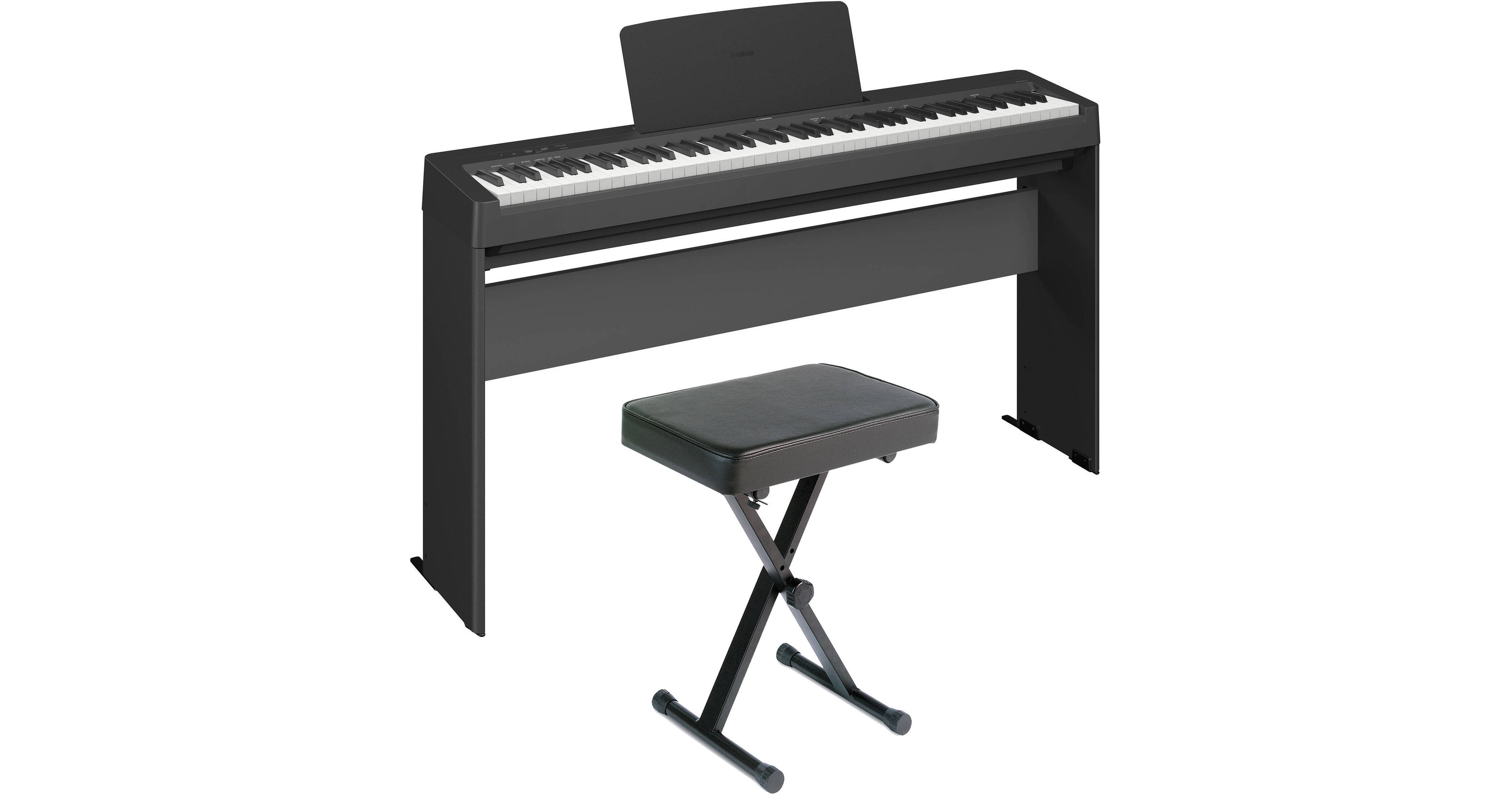 Yamaha P143LXB Bundle with 88-Key Portable Digital Piano,