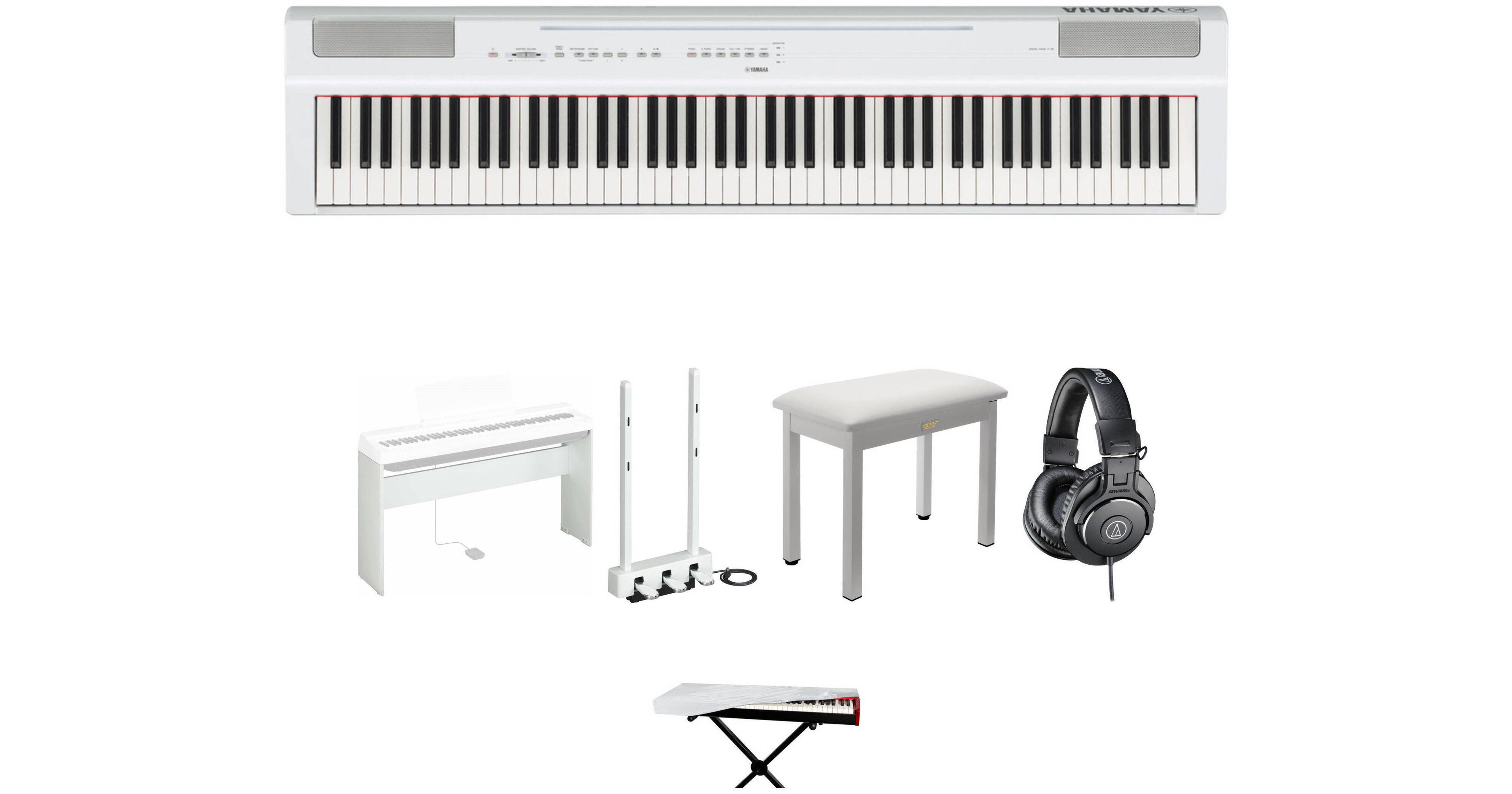 Yamaha P-125a 88-Key Digital Piano Kit with Wooden Stand,