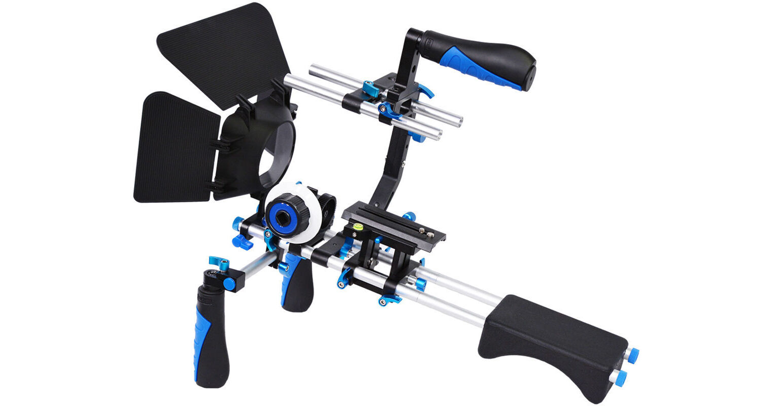 Dv Camera Rig YELANGU Shoulder Rig for DSLR, Mirrorless, and DV D230-BLUE B&H