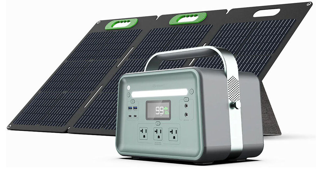 Yoshino Technology B660 Solid-State Portable Solar Generator with 100W  Solar Panel