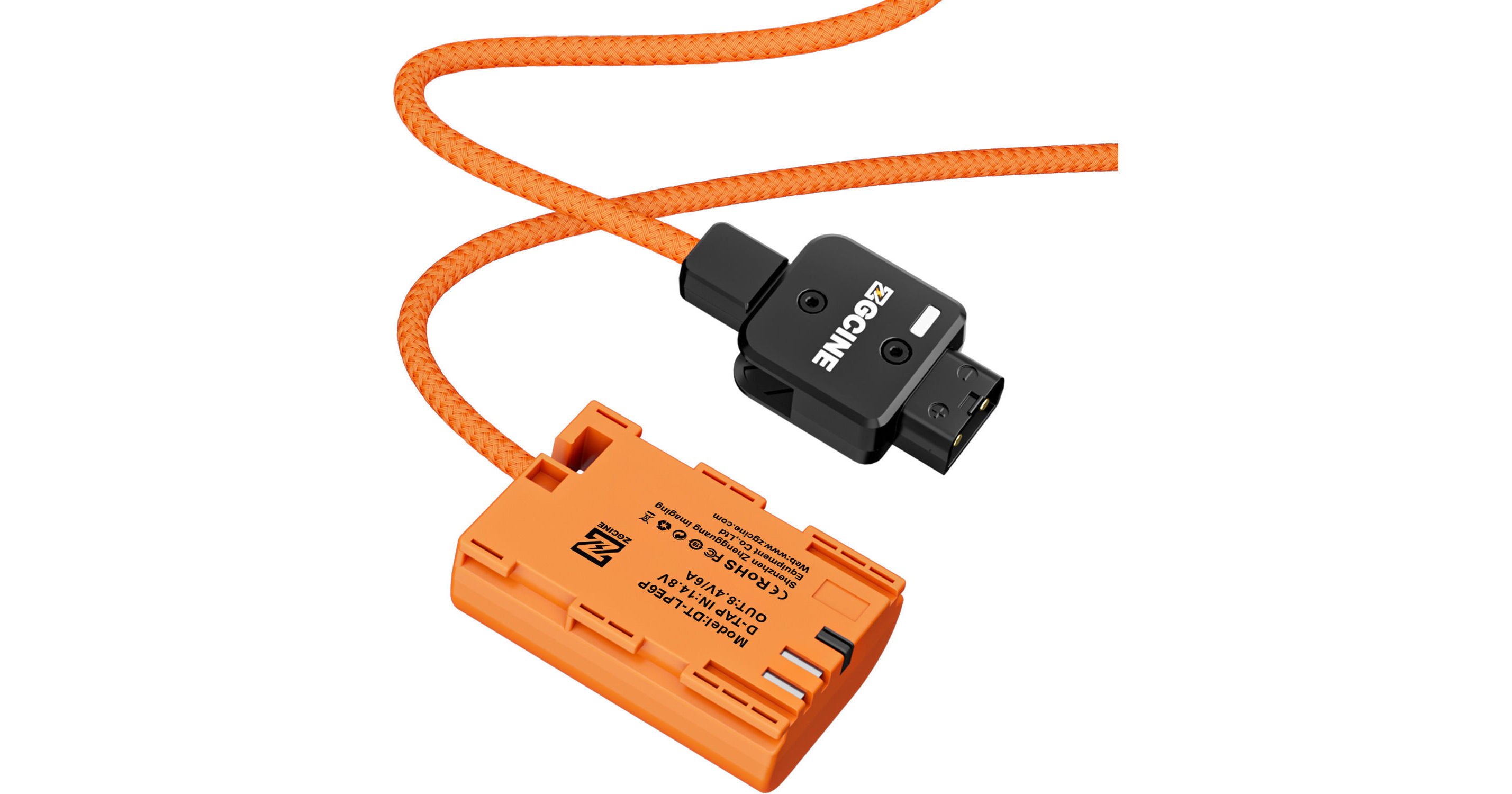 ZGCINE DT-LPE6P D-Tap to LP-E6P Braided Dummy Battery DT-LPE6P